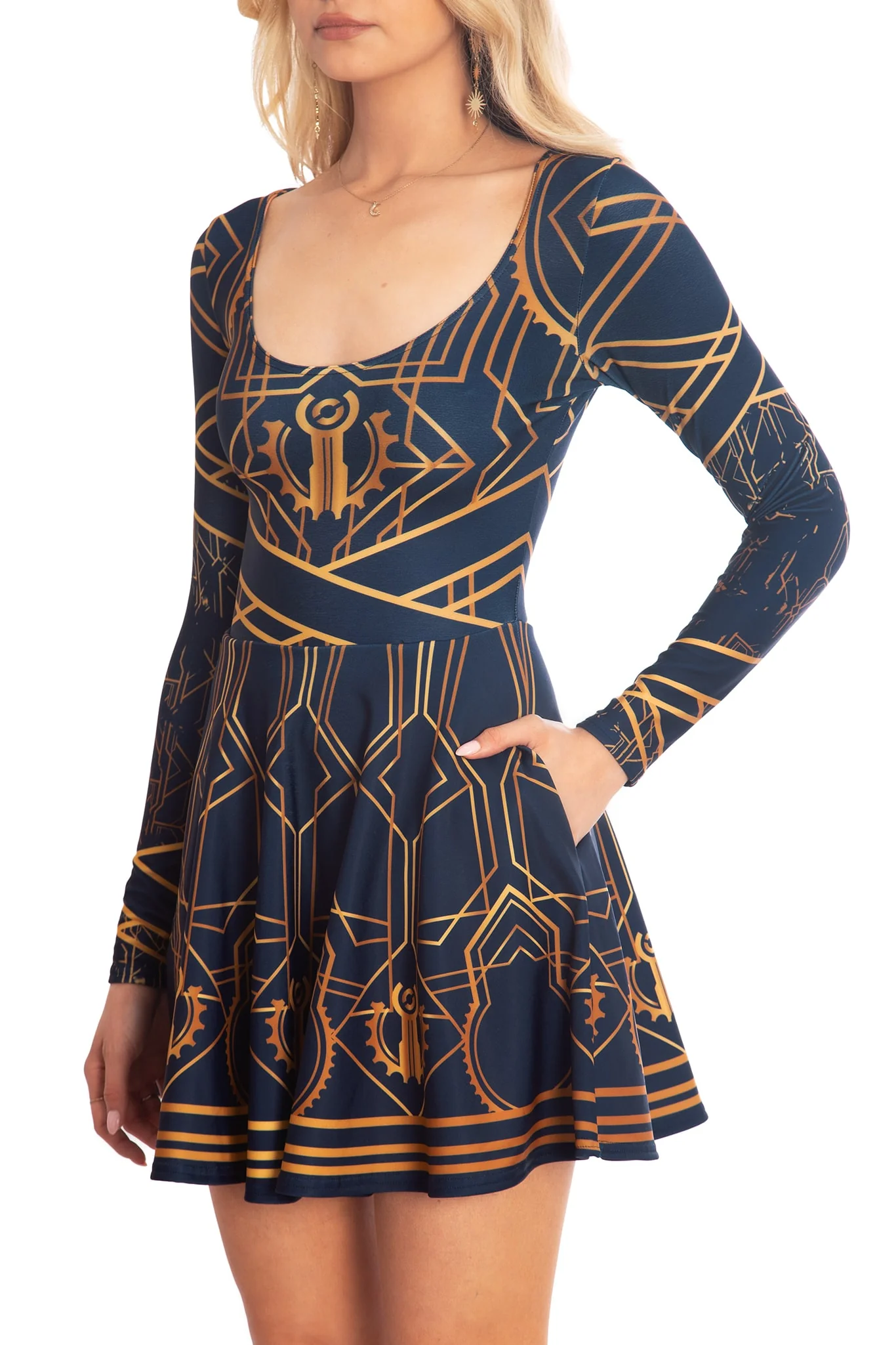 Piltover Toastie Long Sleeve Skater Dress - Image 3