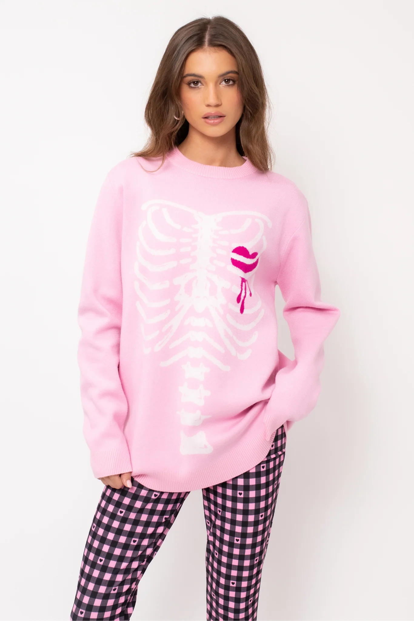 Pink Under My Skin Crew Knit Sweater