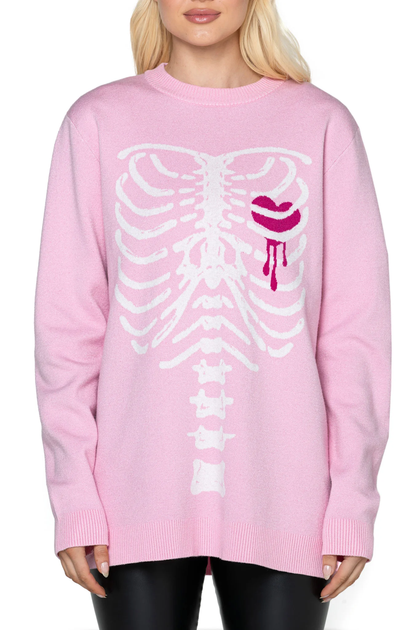 Pink Under My Skin Crew Knit Sweater - Image 4