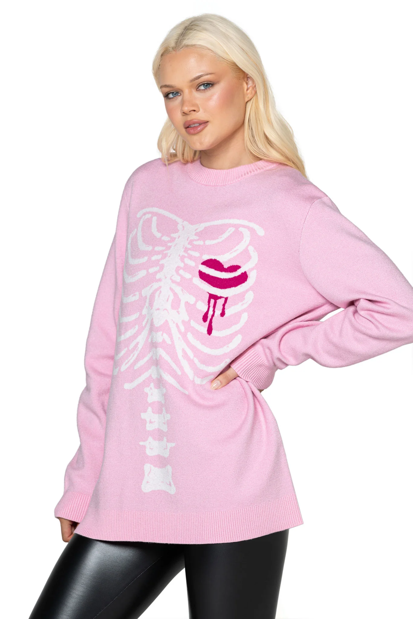 Pink Under My Skin Crew Knit Sweater - Image 6