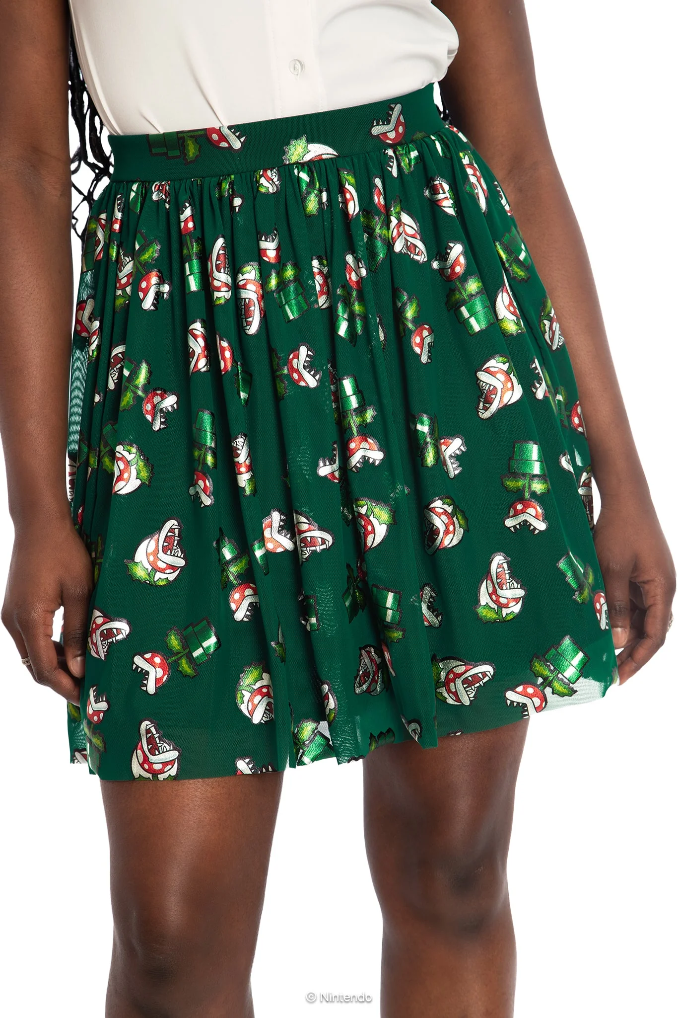 Piranha Plants Sheer Skater Skirt - Image 3