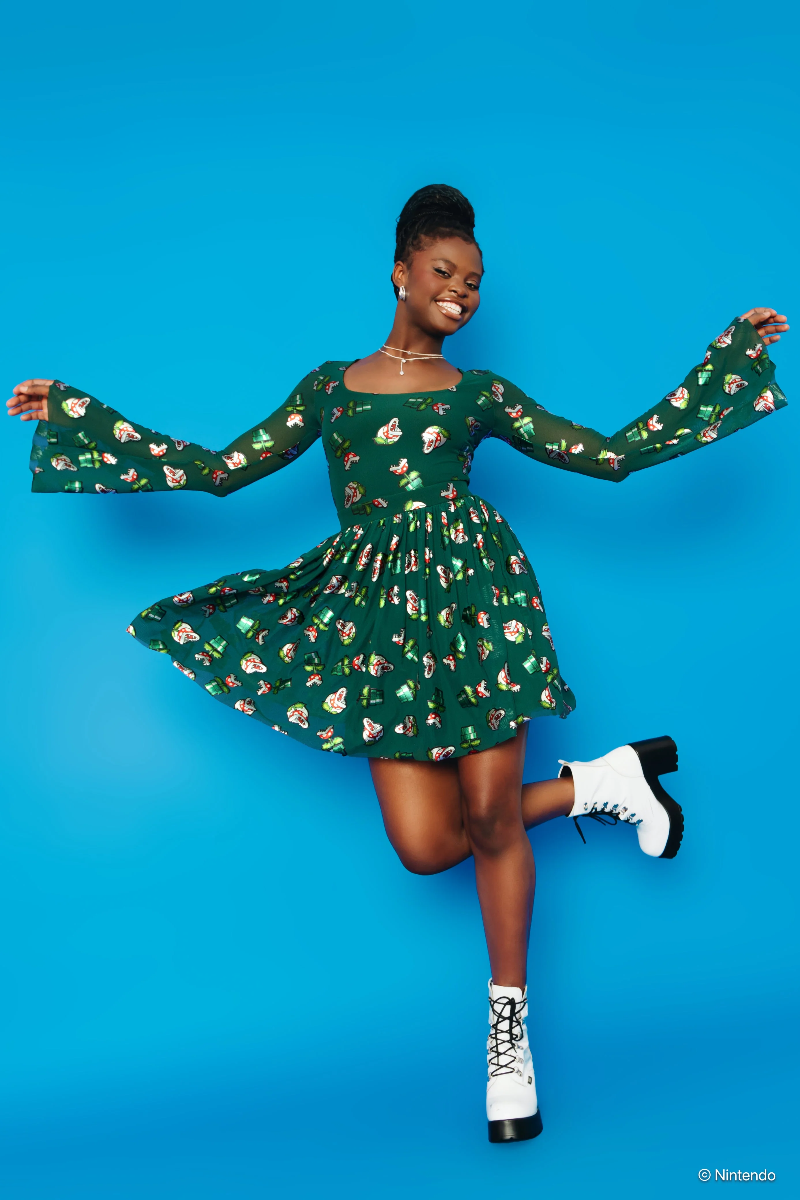 Piranha Plants Sheer Skater Skirt - Image 5