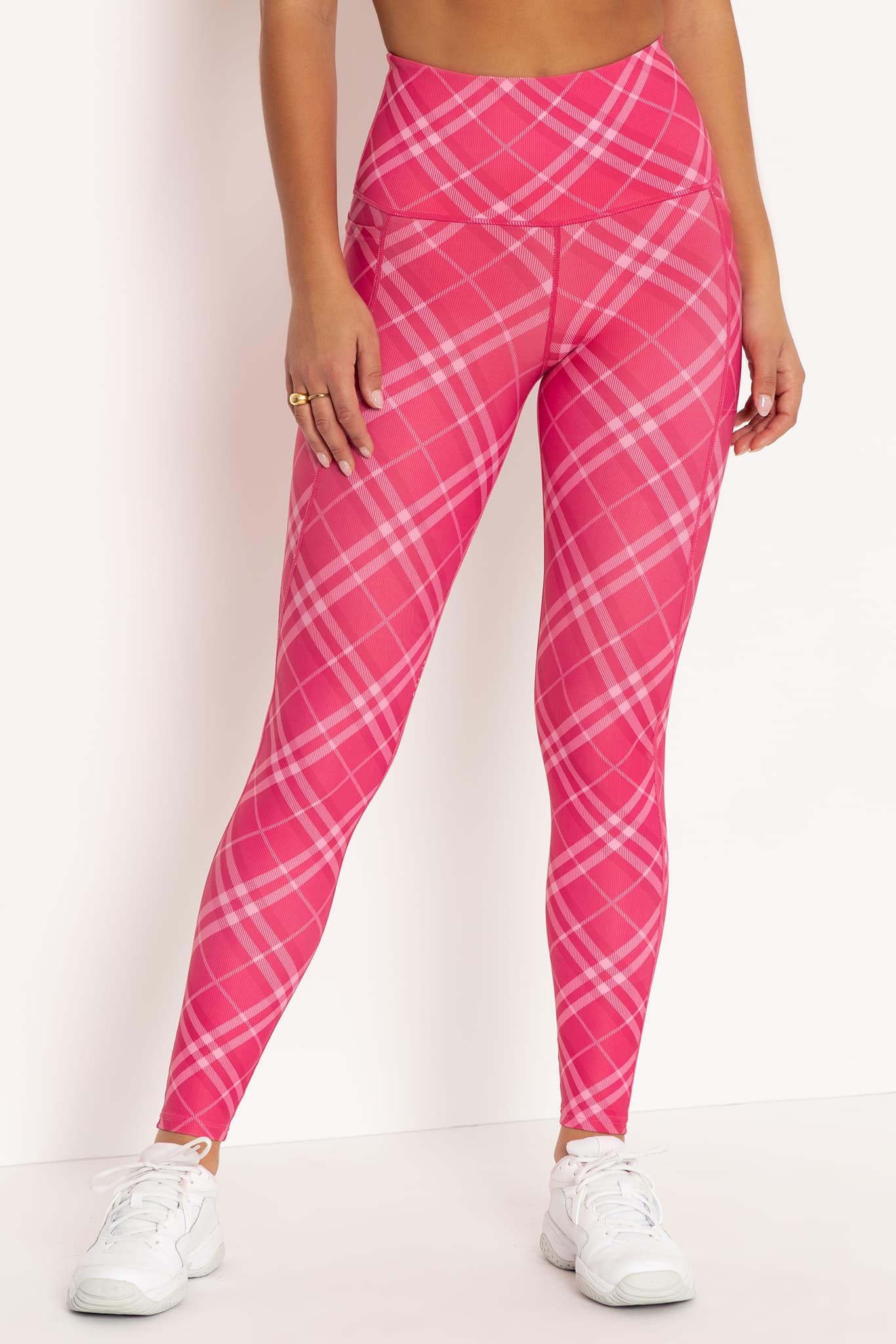 Plaid Pink On Pink High Waisted Ninja Pants - Image 5