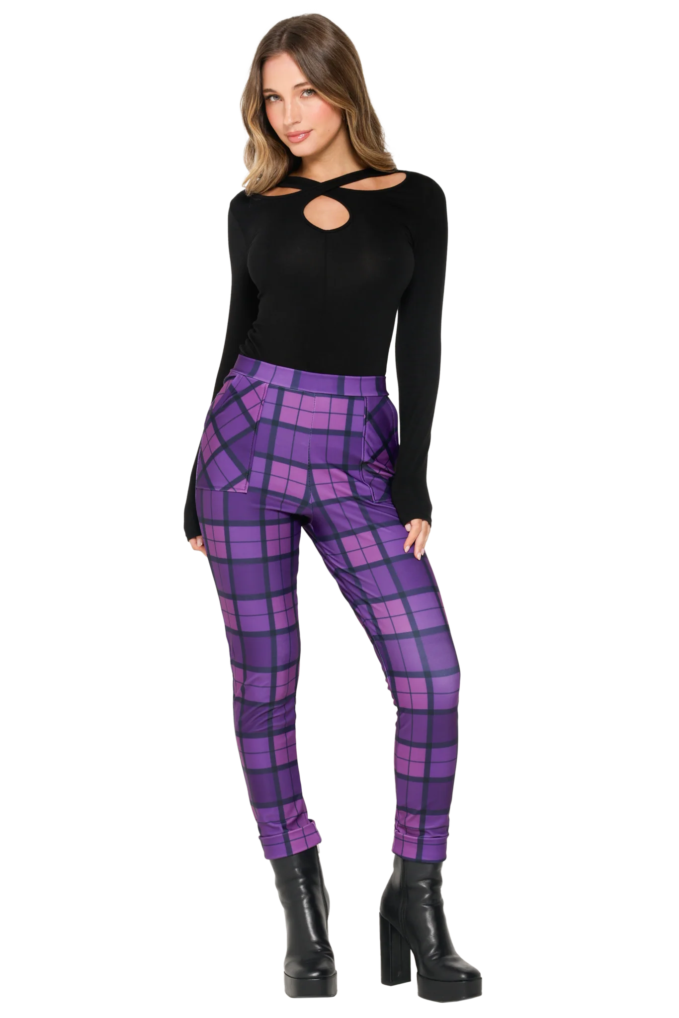 Poisonberry Tartan Cuffed Pants