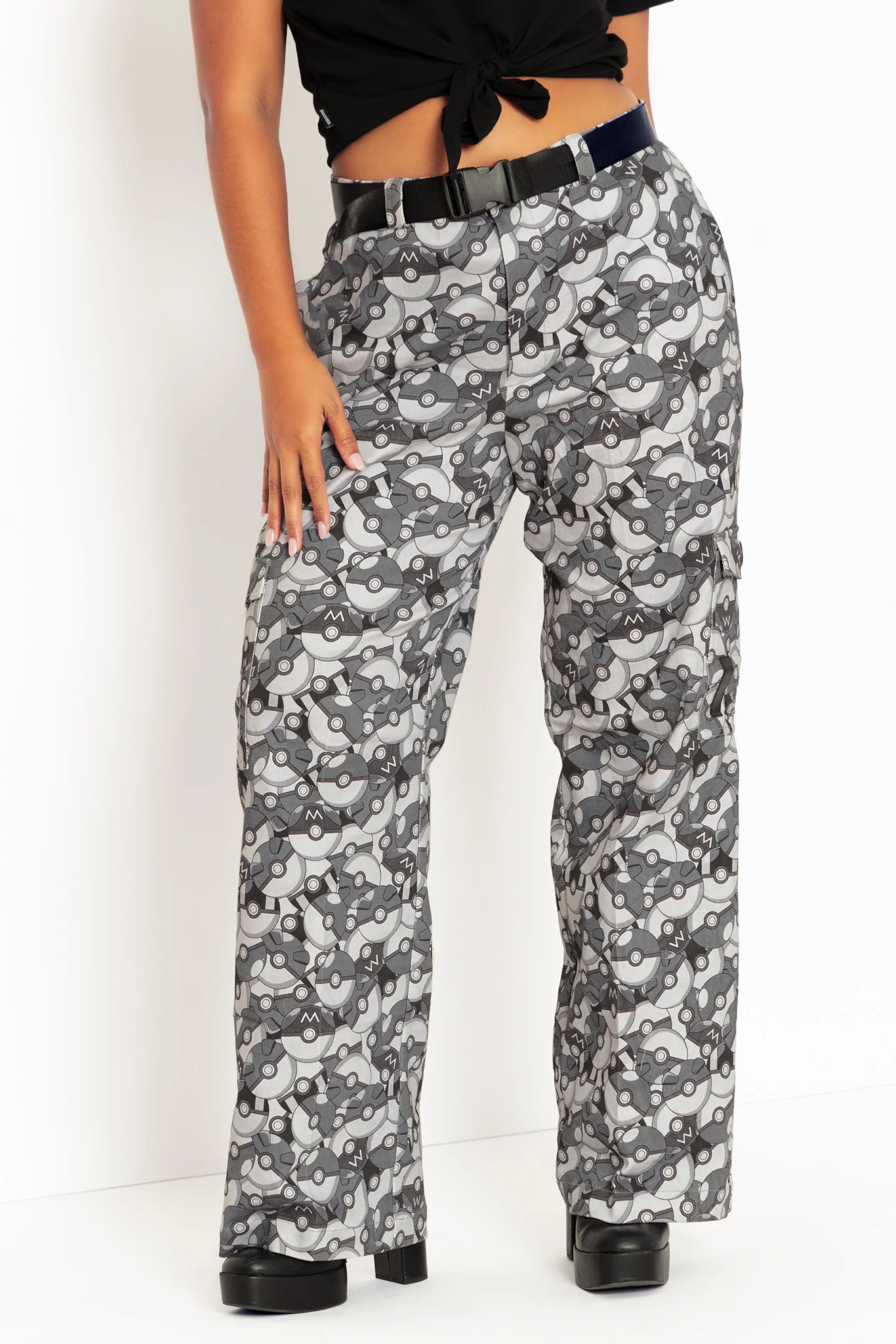 Poké Ball Grey Straight Leg Cargo Pants - Image 2