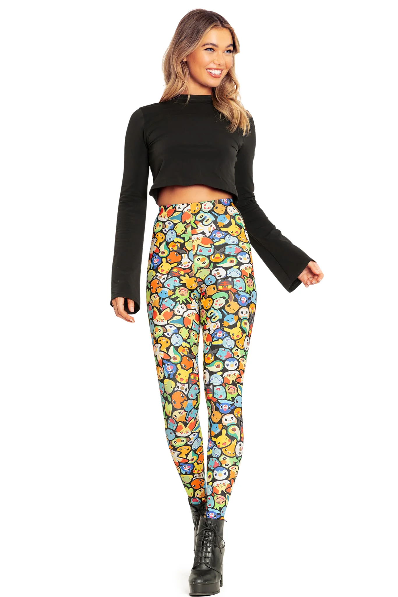 Pokémon Faces High Waisted Matte Finish Leggings - Image 2