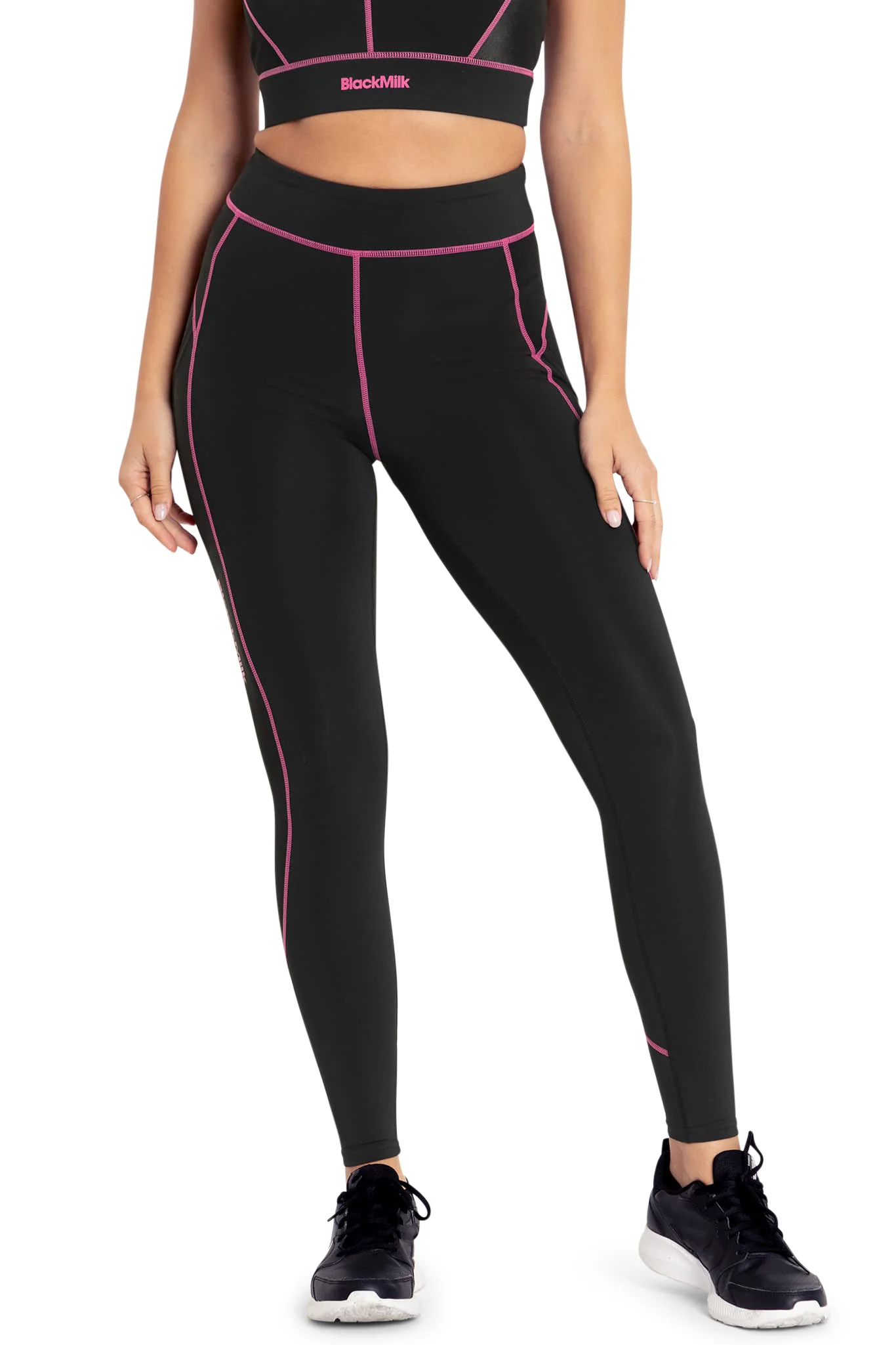 Power Up Lines Wet Look Splice High Waisted Ninja Pants - Image 6