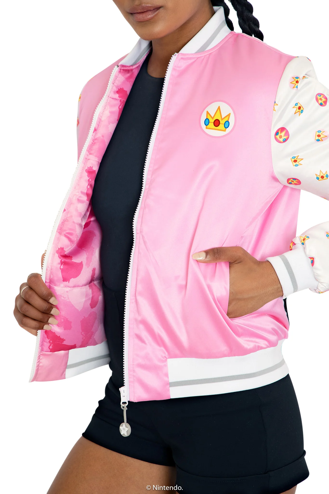 Princess Peach Shiny Bomber Jacket - Image 3