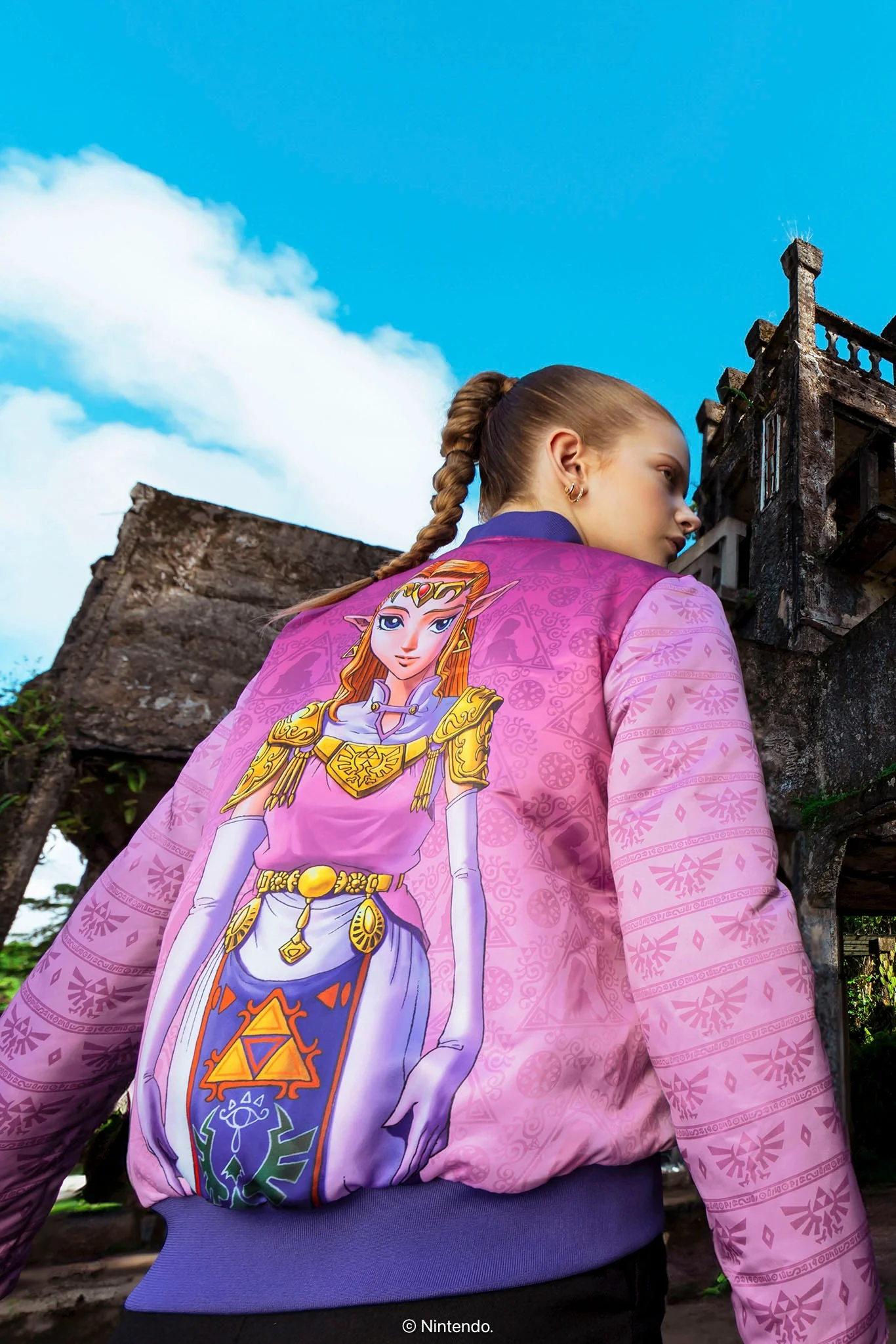 Princess Zelda And Sheik Reversible Bomber Jacket - Image 7