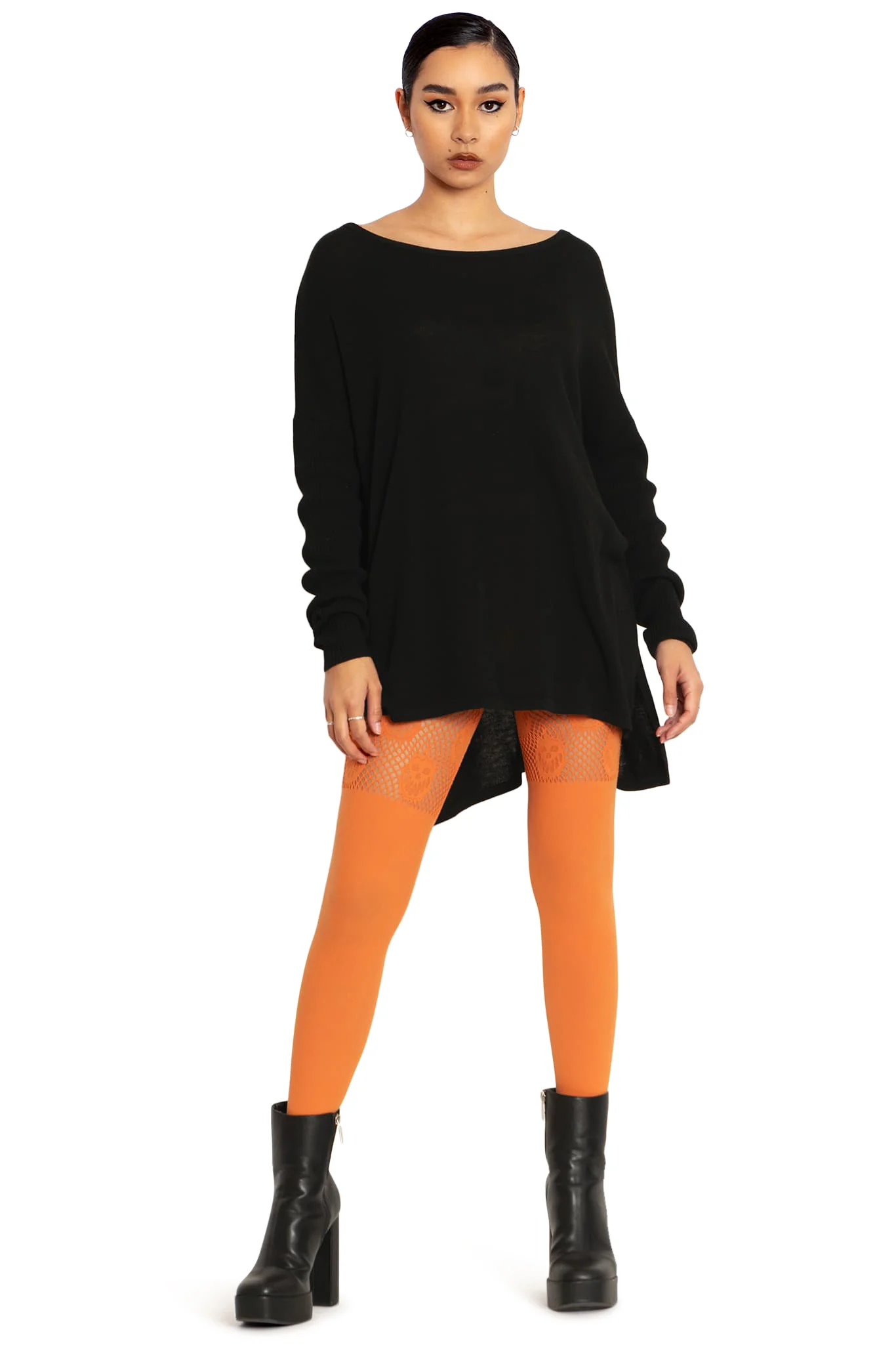 Pumpkin Orange Suspender Hosiery - Image 3