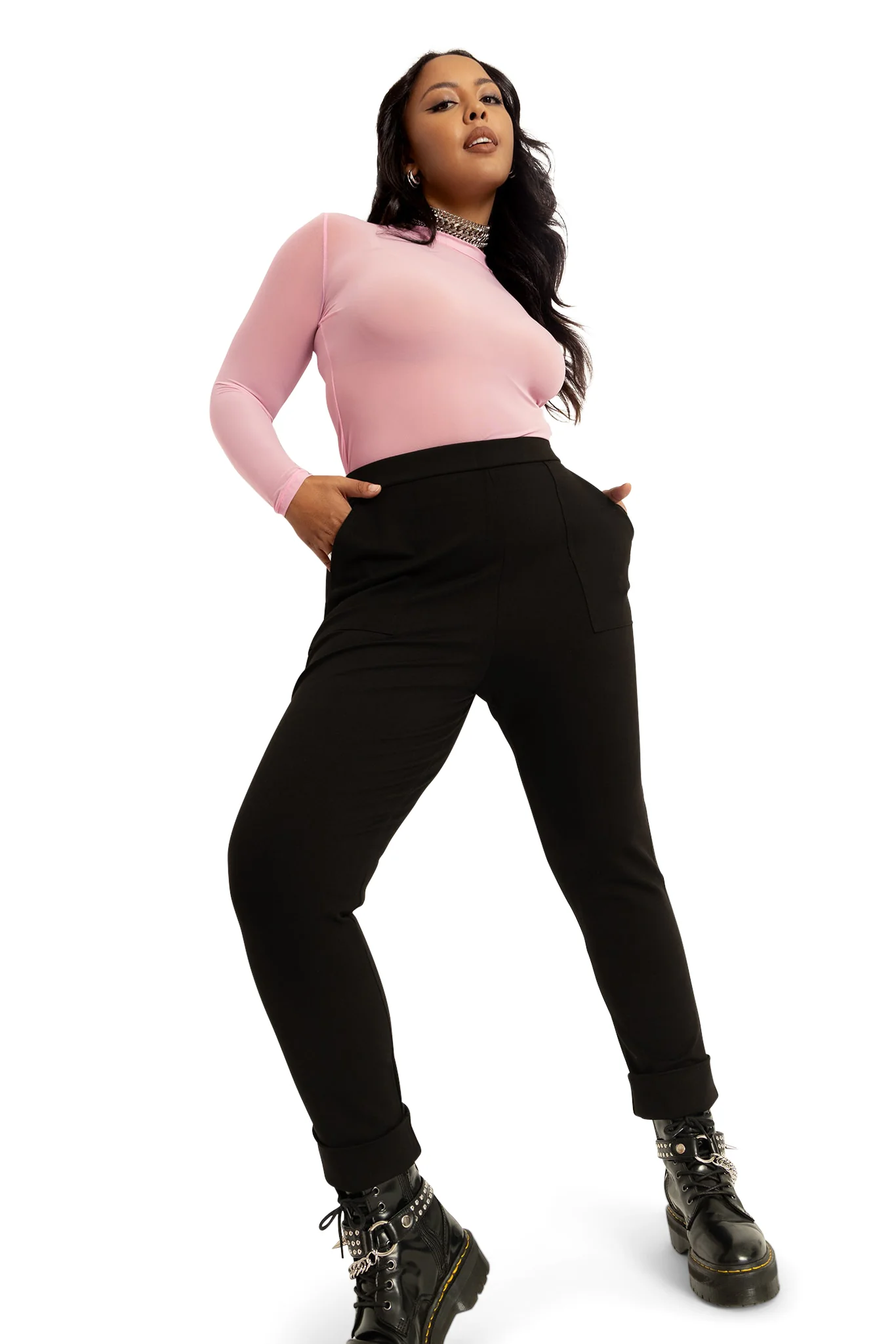 Push It Ponte High Waisted Cuffed Pants - Image 8