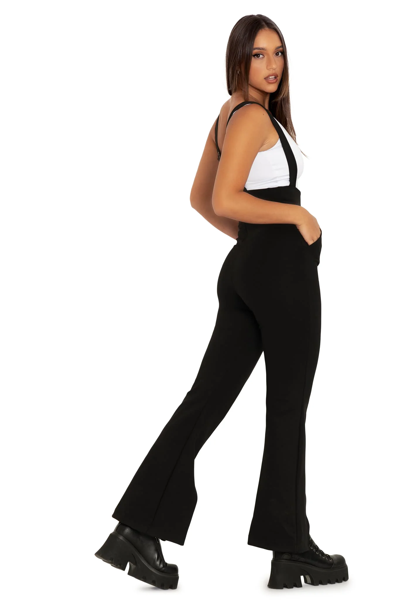 Push It Underbust Flare Overalls - Image 6