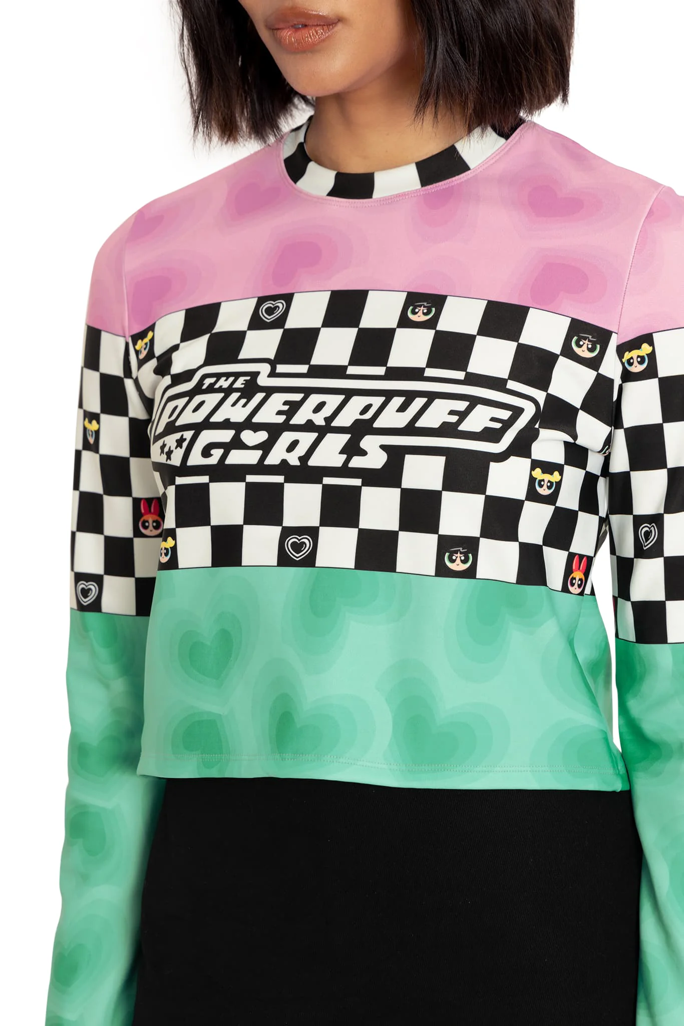 Racing Hearts Cropped Bell Sweater - Image 3