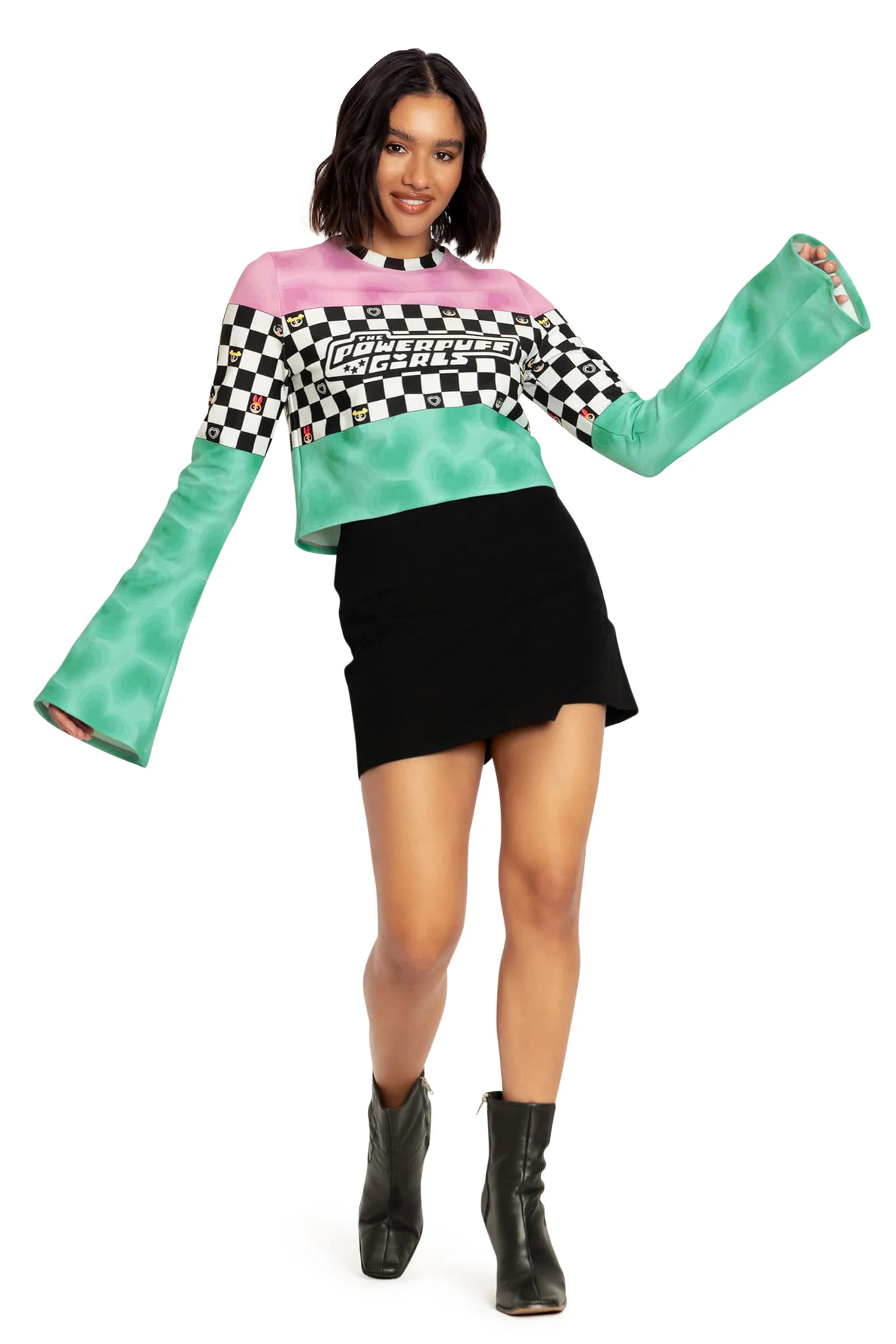 Racing Hearts Cropped Bell Sweater - Image 4