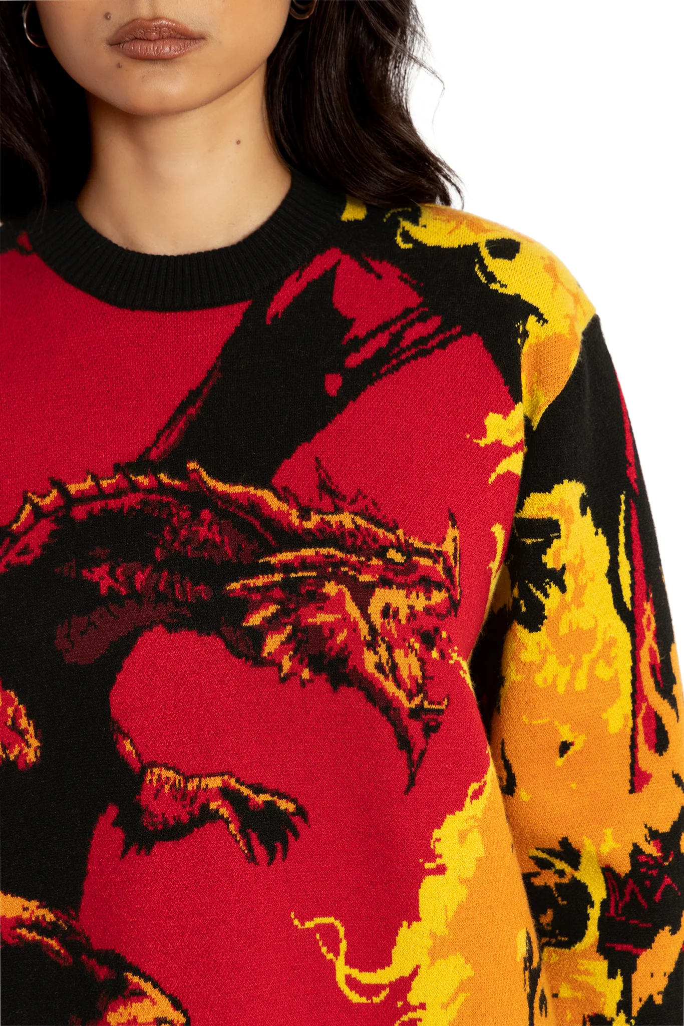 Red Dragon Oversized Knit Sweater - Image 5