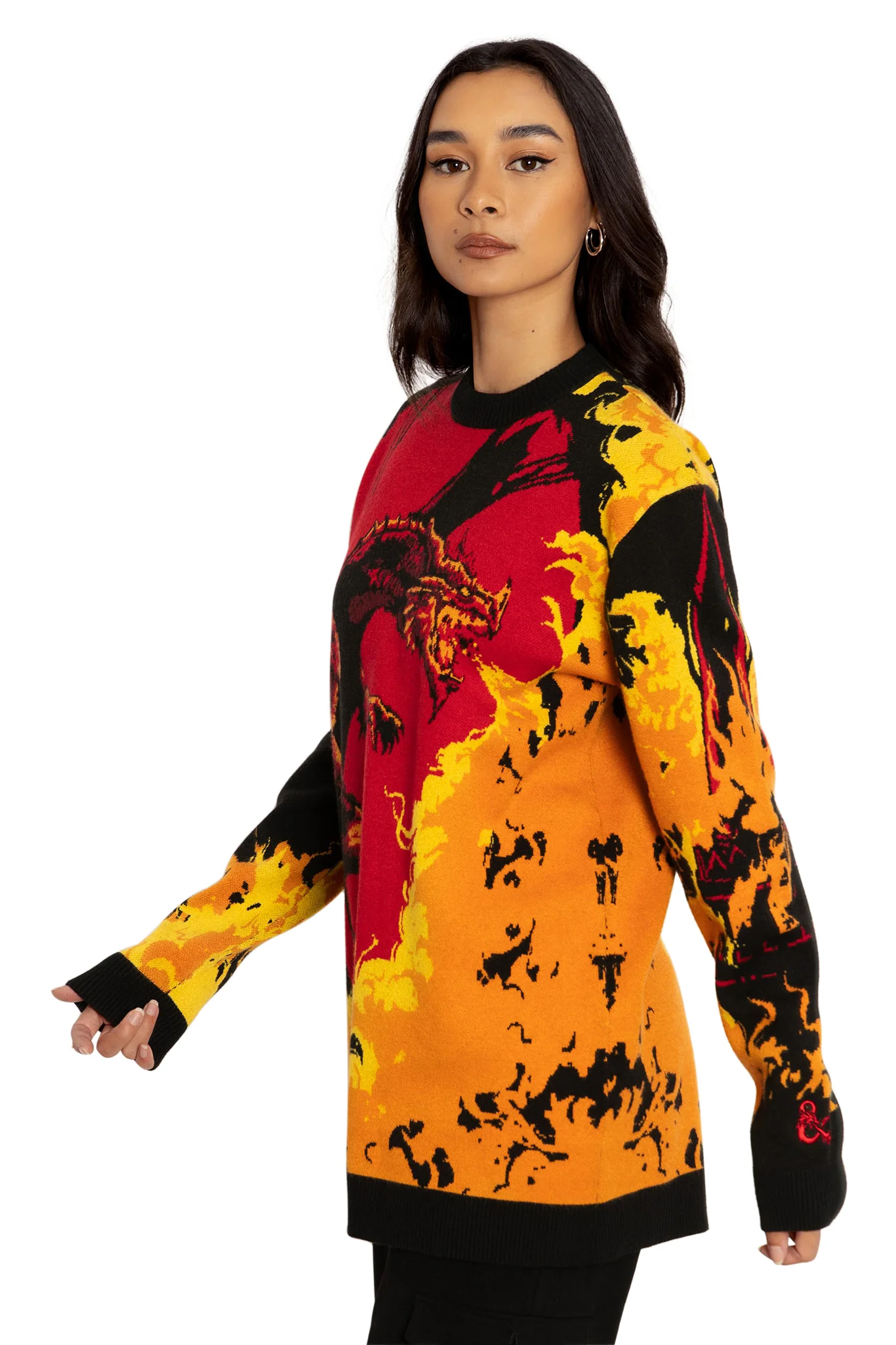 Red Dragon Oversized Knit Sweater - Image 7