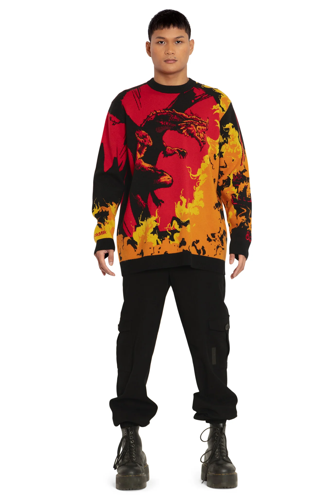 Red Dragon Oversized Knit Sweater - Image 8