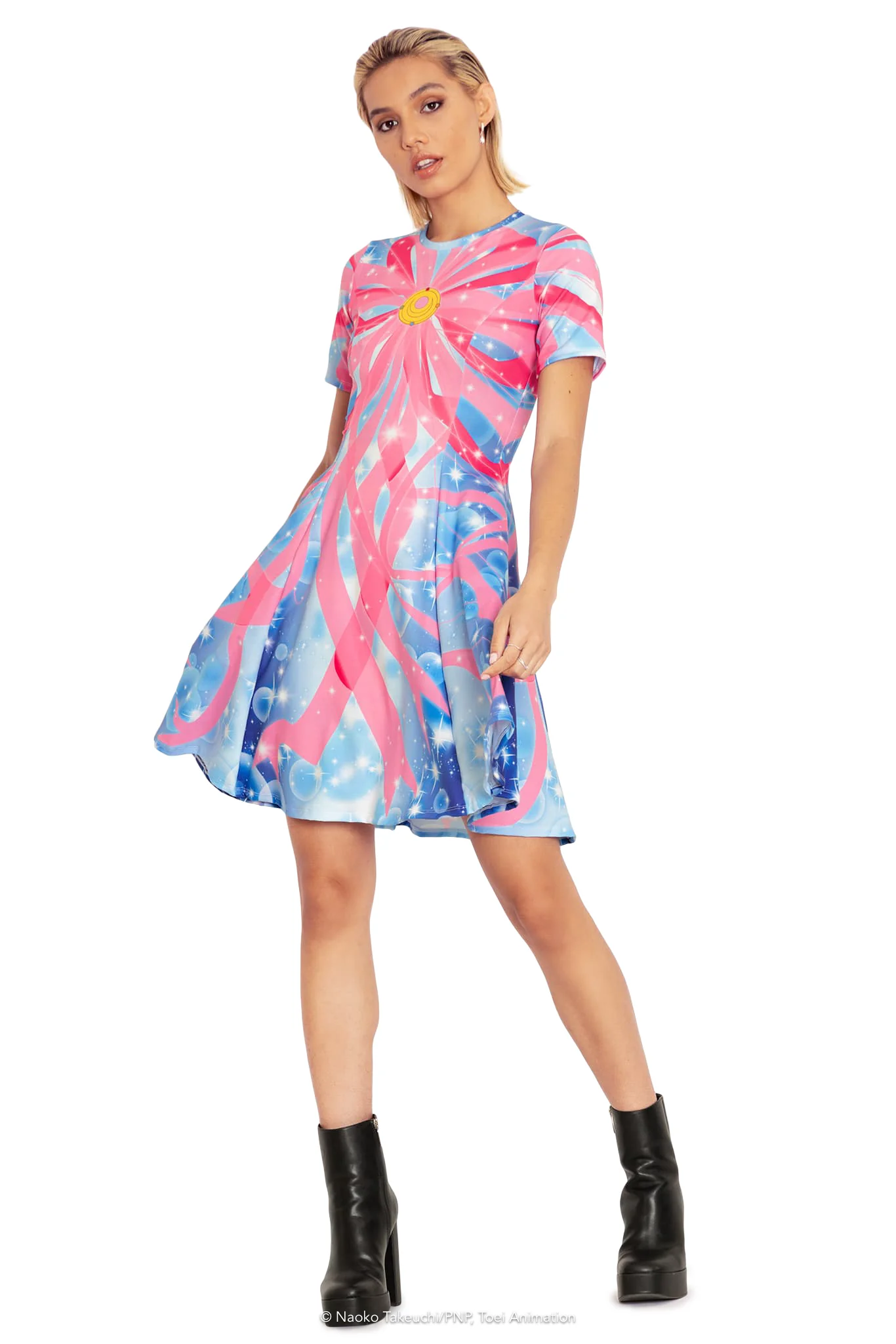 Ribbon Transformation Longline Evil Tee Dress
