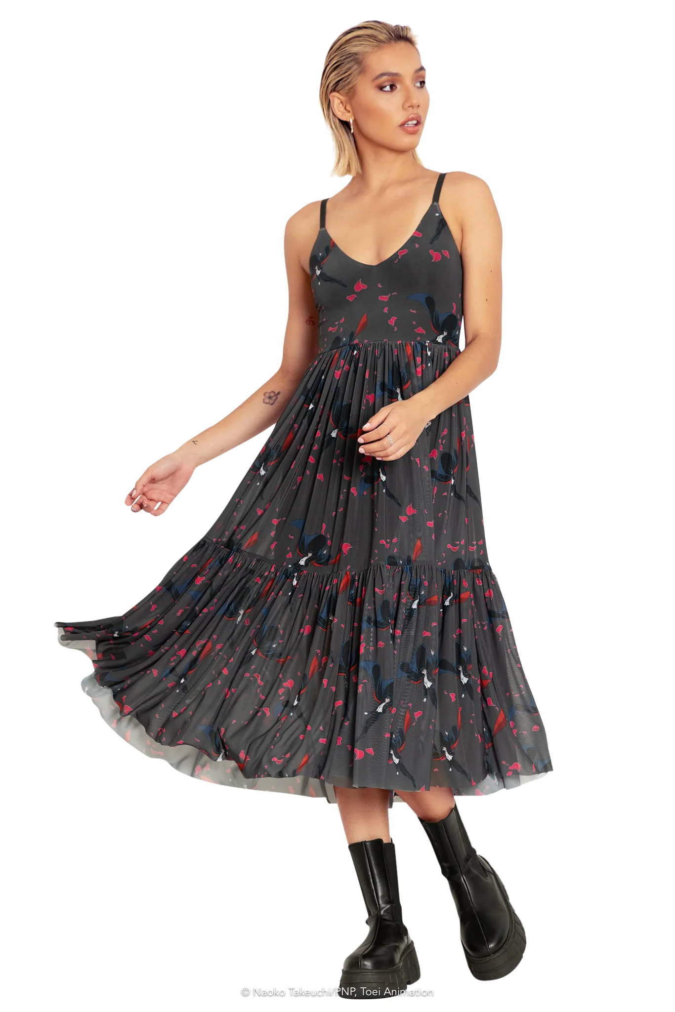 Roses And Tuxedo Mask Sheer Midaxi Dress - Image 6