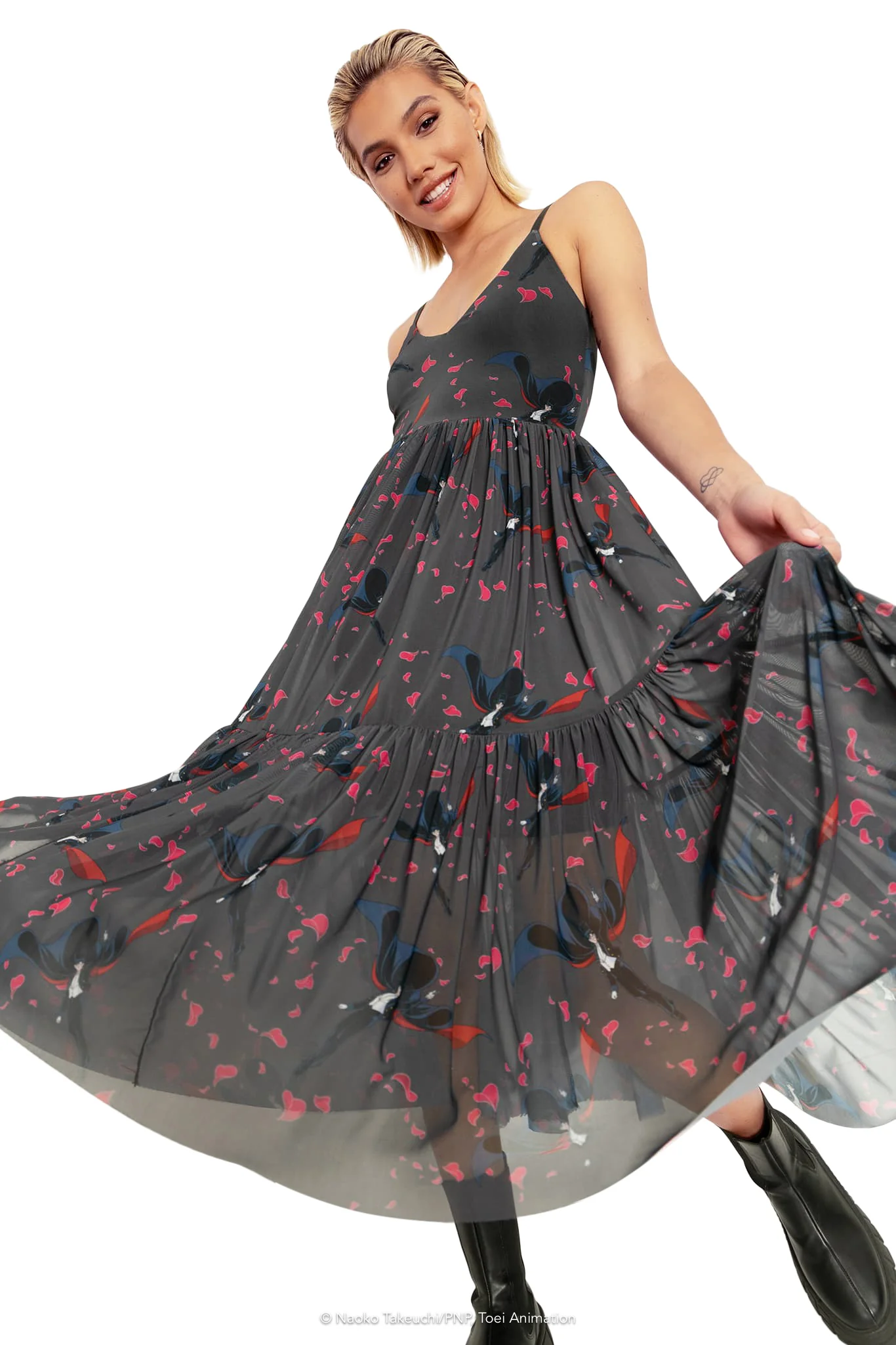 Roses And Tuxedo Mask Sheer Midaxi Dress - Image 7