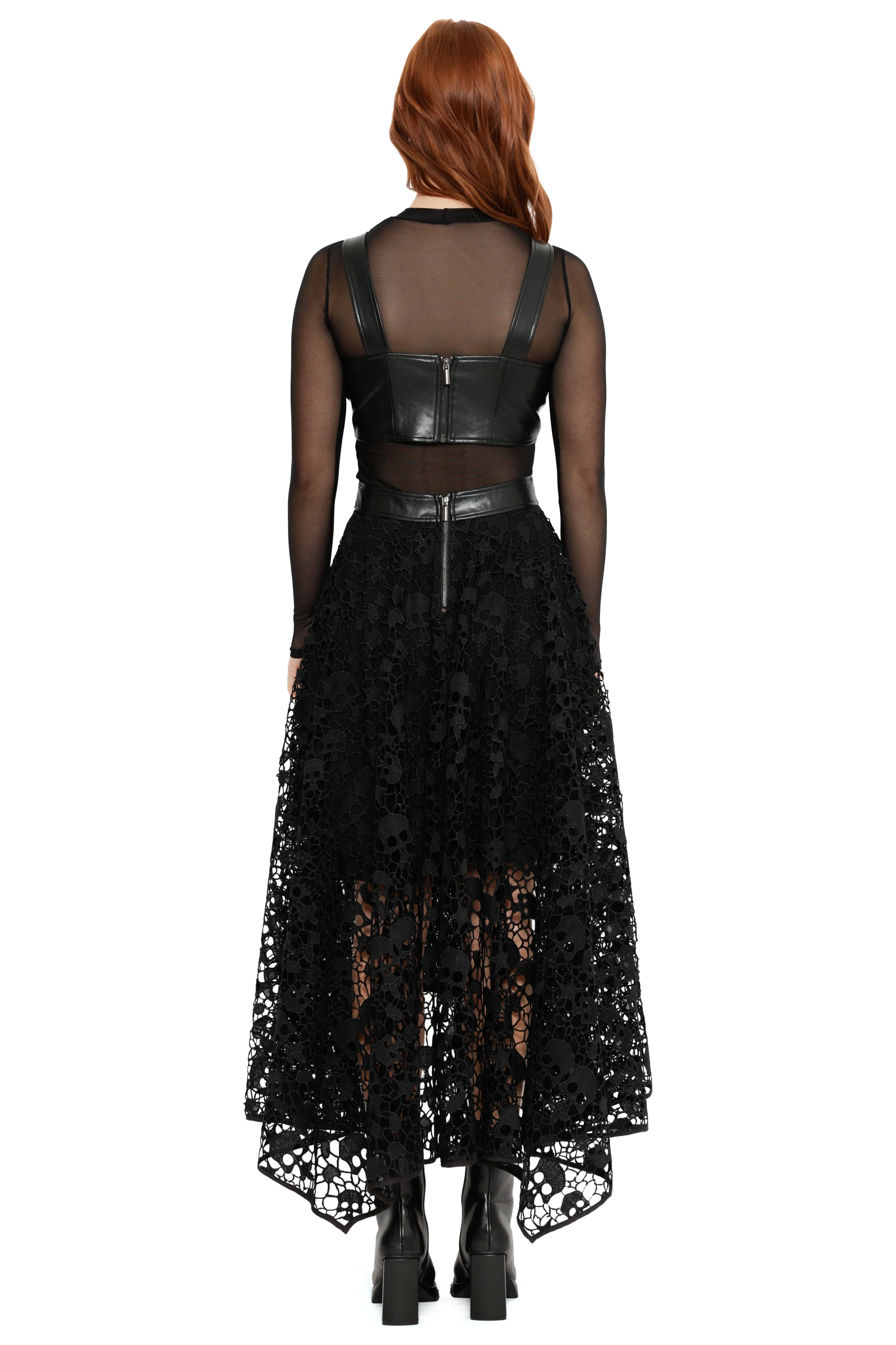 Route 666 Skull Lace Handkerchief Maxi Dress - Image 7
