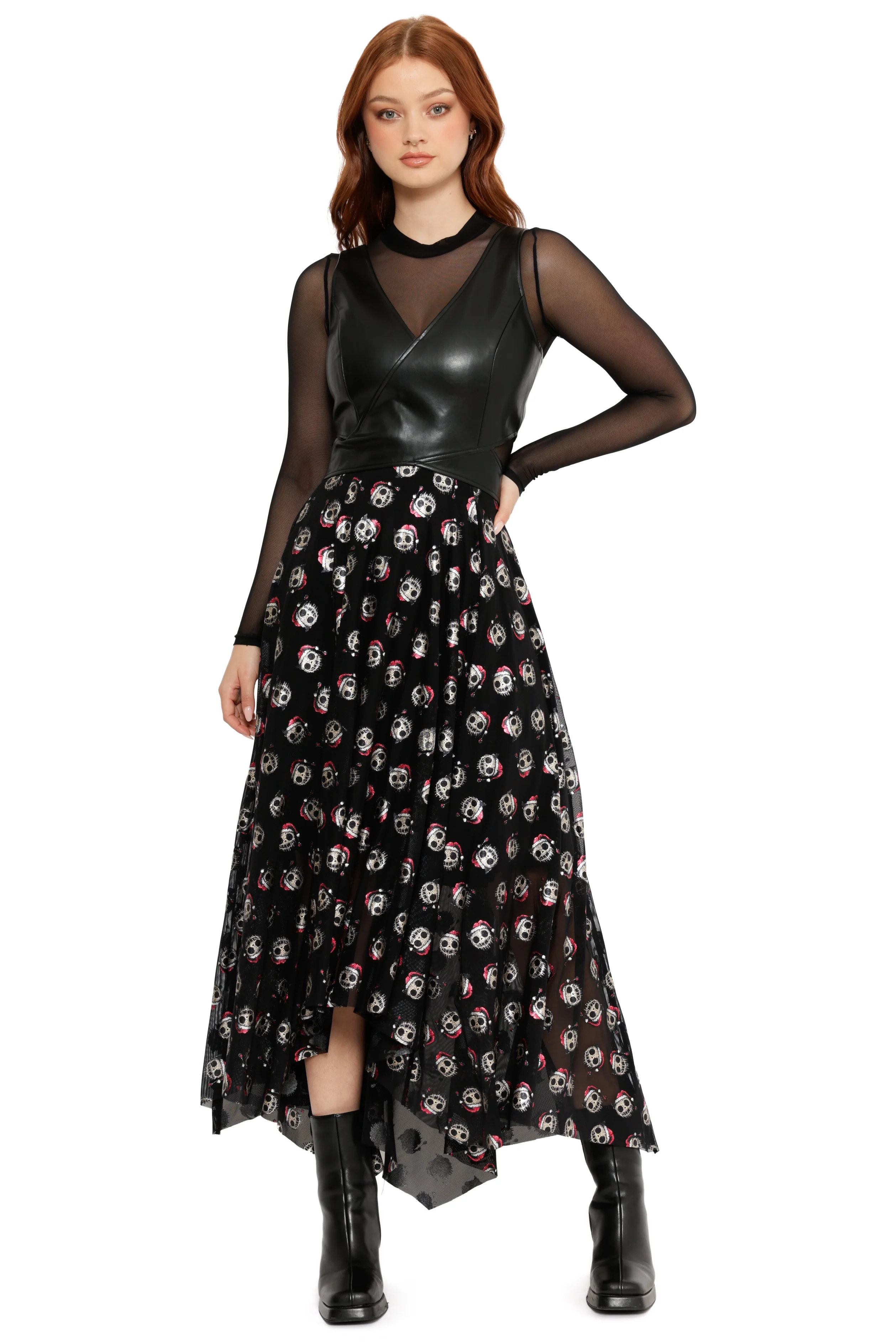 Route 666 Santa Claws Handkerchief Maxi Dress