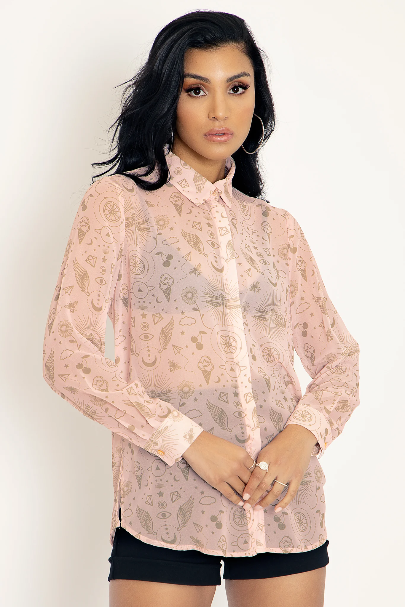 Sacred Happiness Button Me Up Shirt