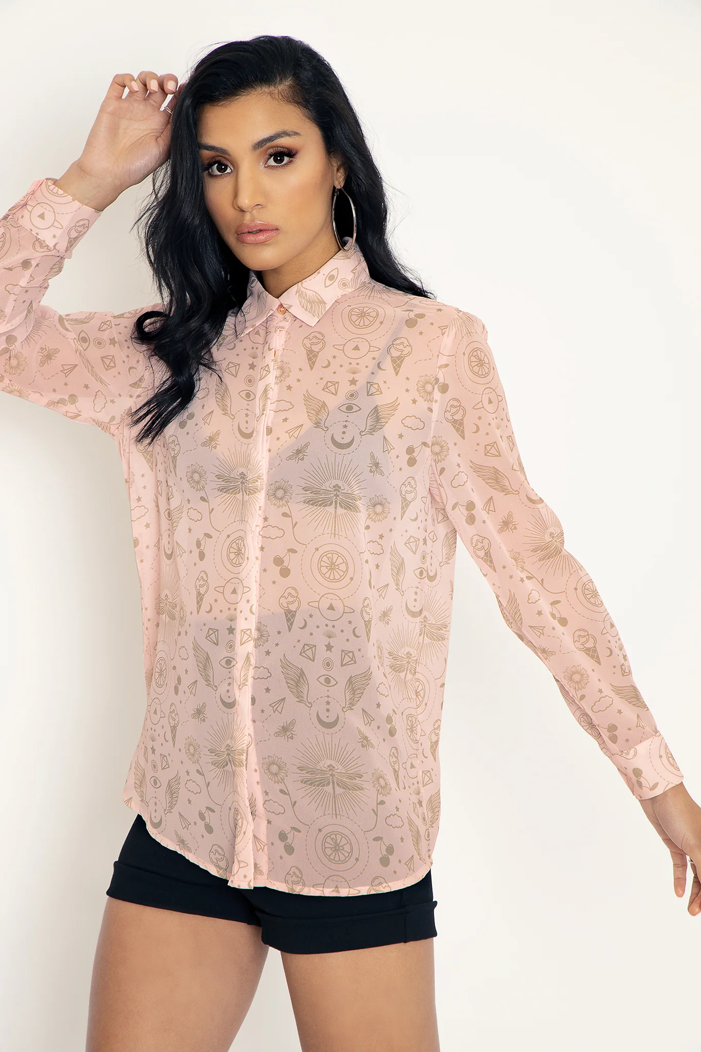 Sacred Happiness Button Me Up Shirt - Image 5