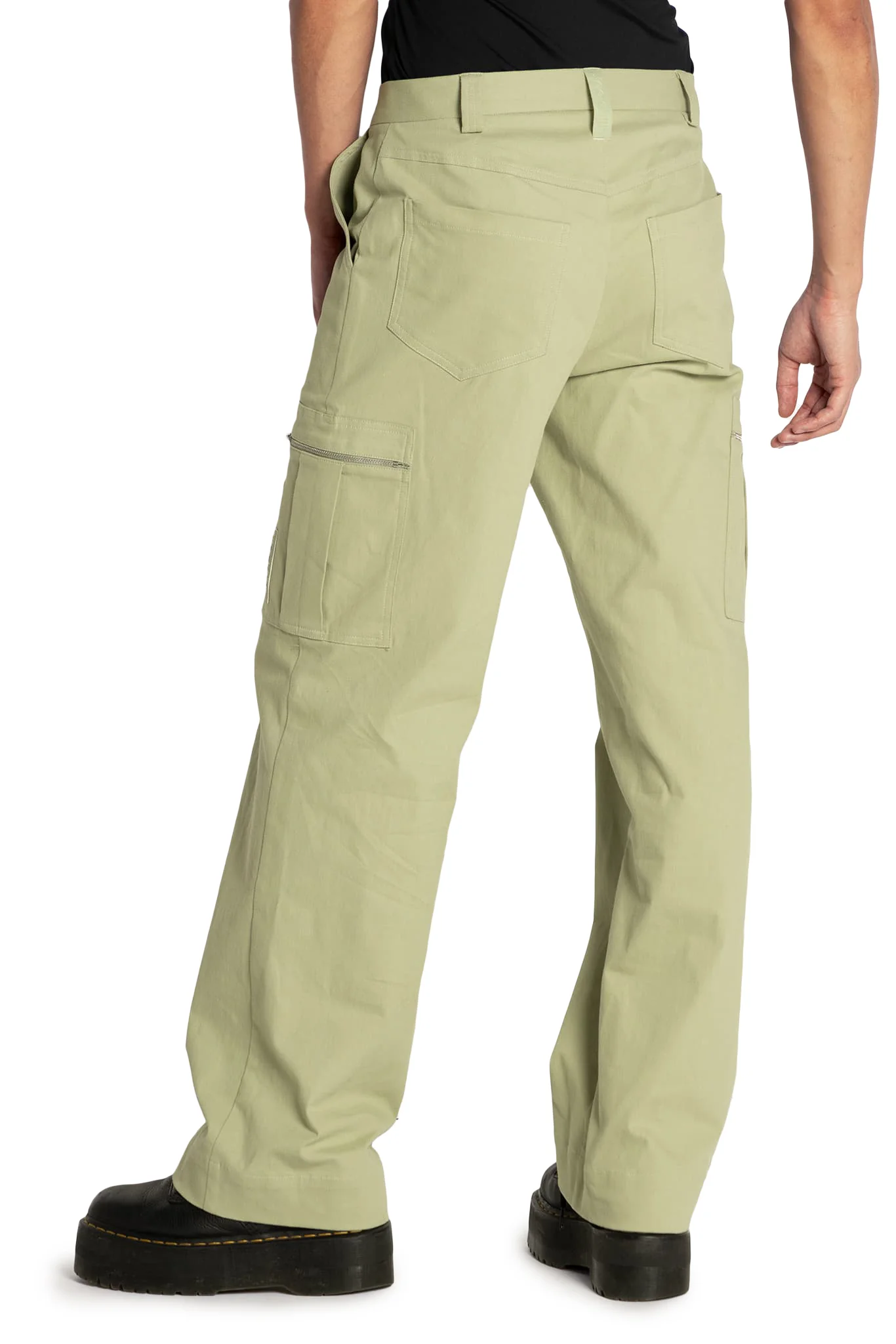 Sage Wide Leg Satin Cargo Pants - Image 7