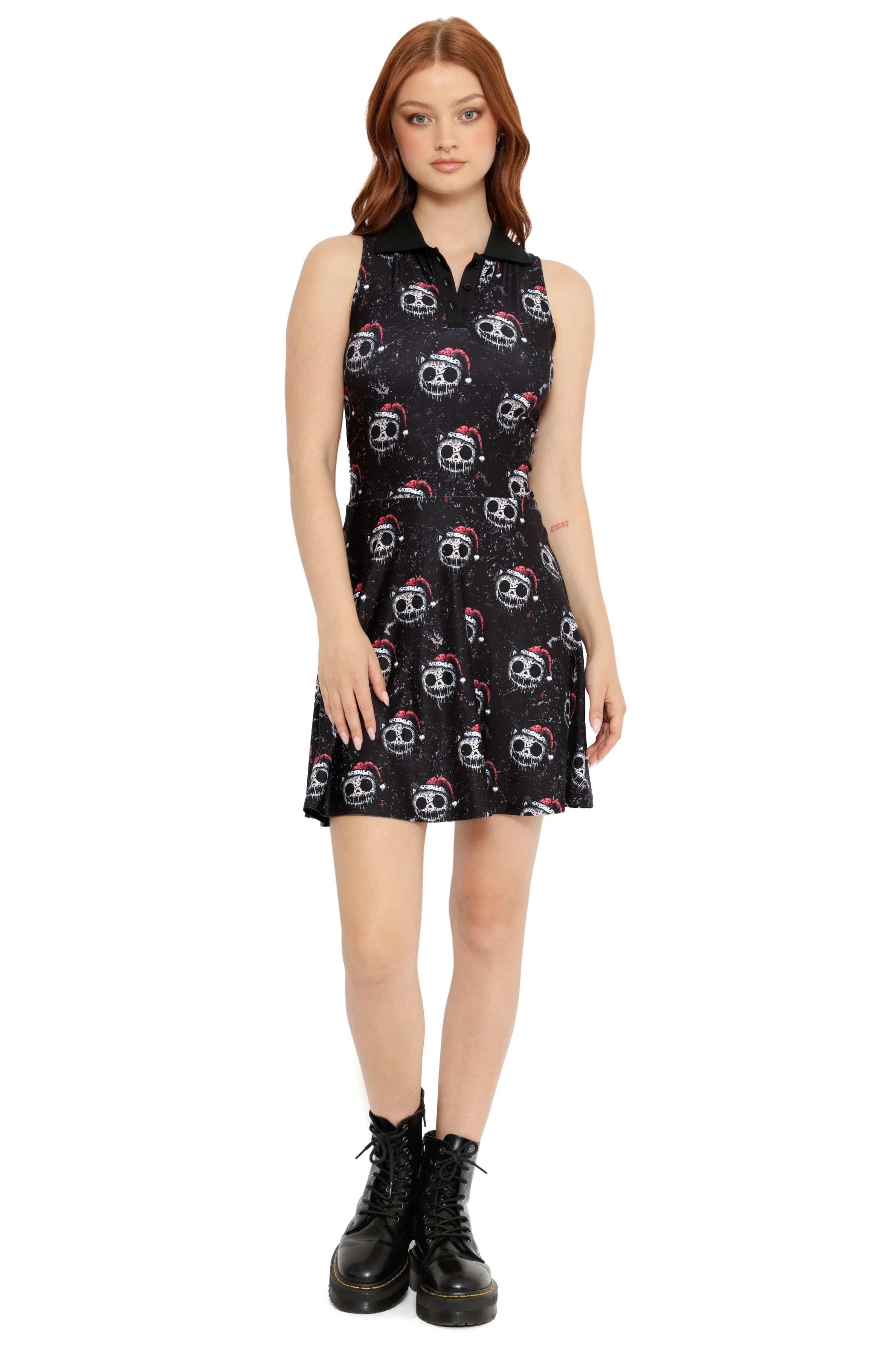 Santa Claws Polo Skater Dress - Image 2