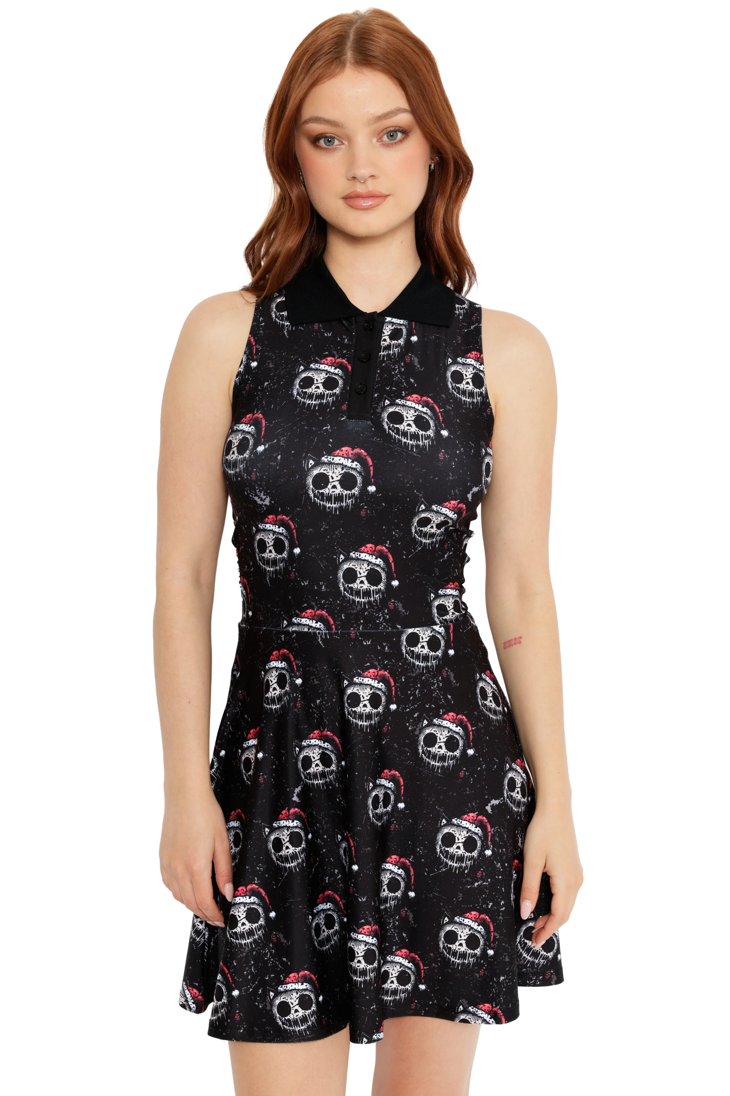 Santa Claws Polo Skater Dress - Image 6