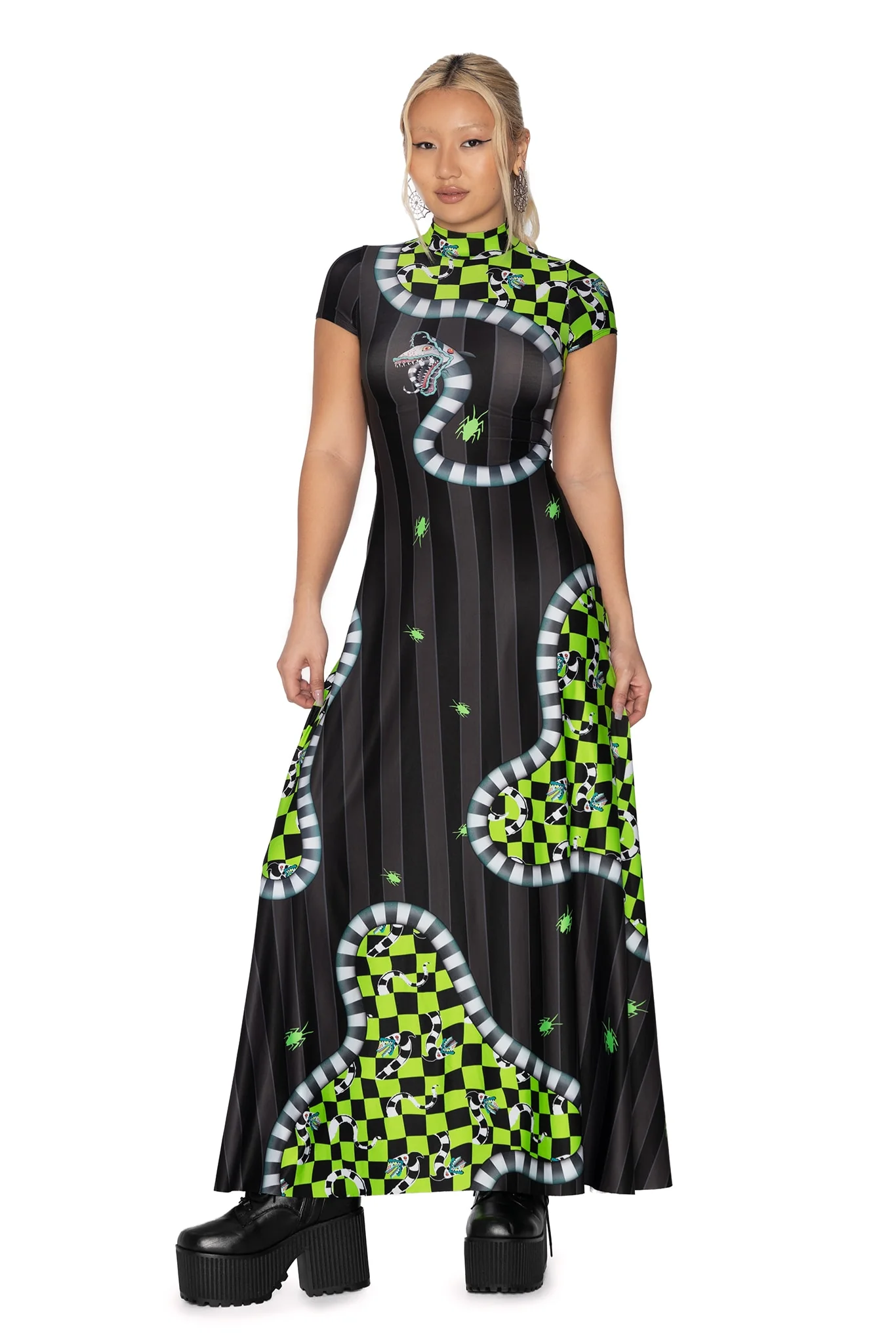 Say It Three Times High Neck Cap Sleeve Maxi Dress - Image 6