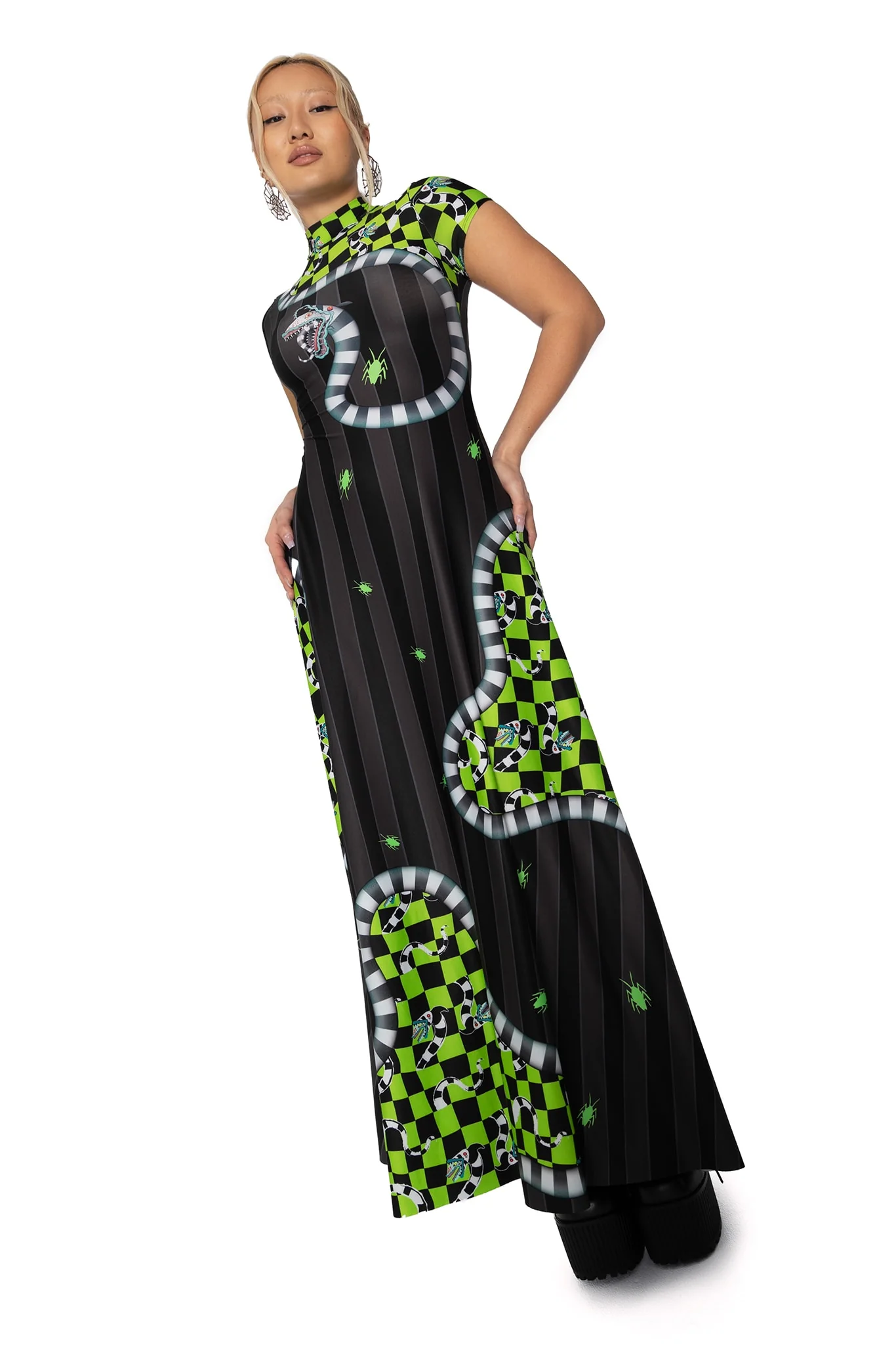 Say It Three Times High Neck Cap Sleeve Maxi Dress - Image 7