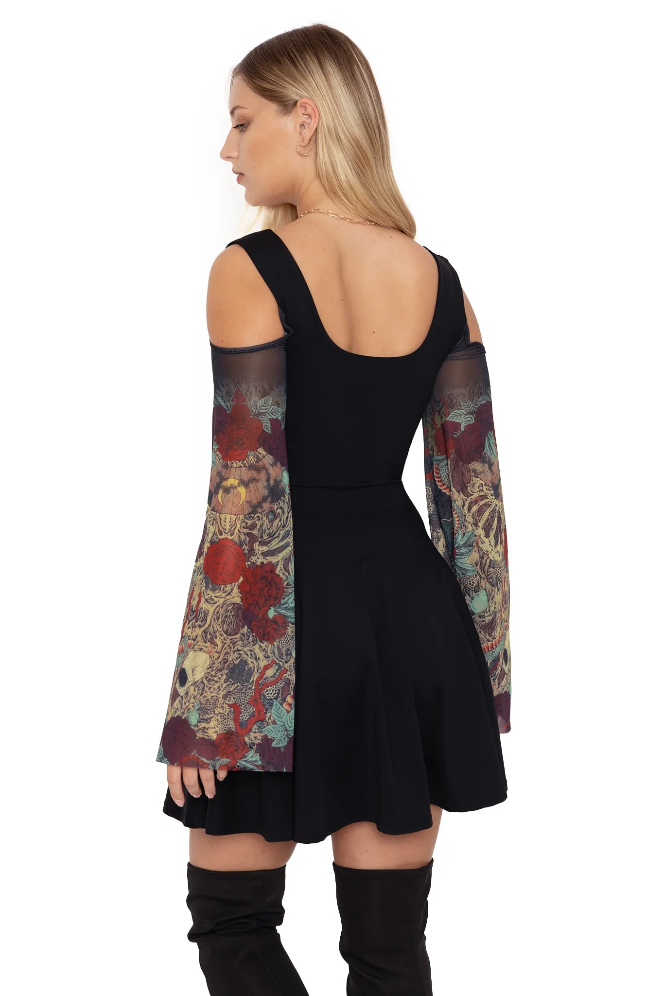Shu-Ra Sheer Sleeve Matte Tank Dress - Image 2