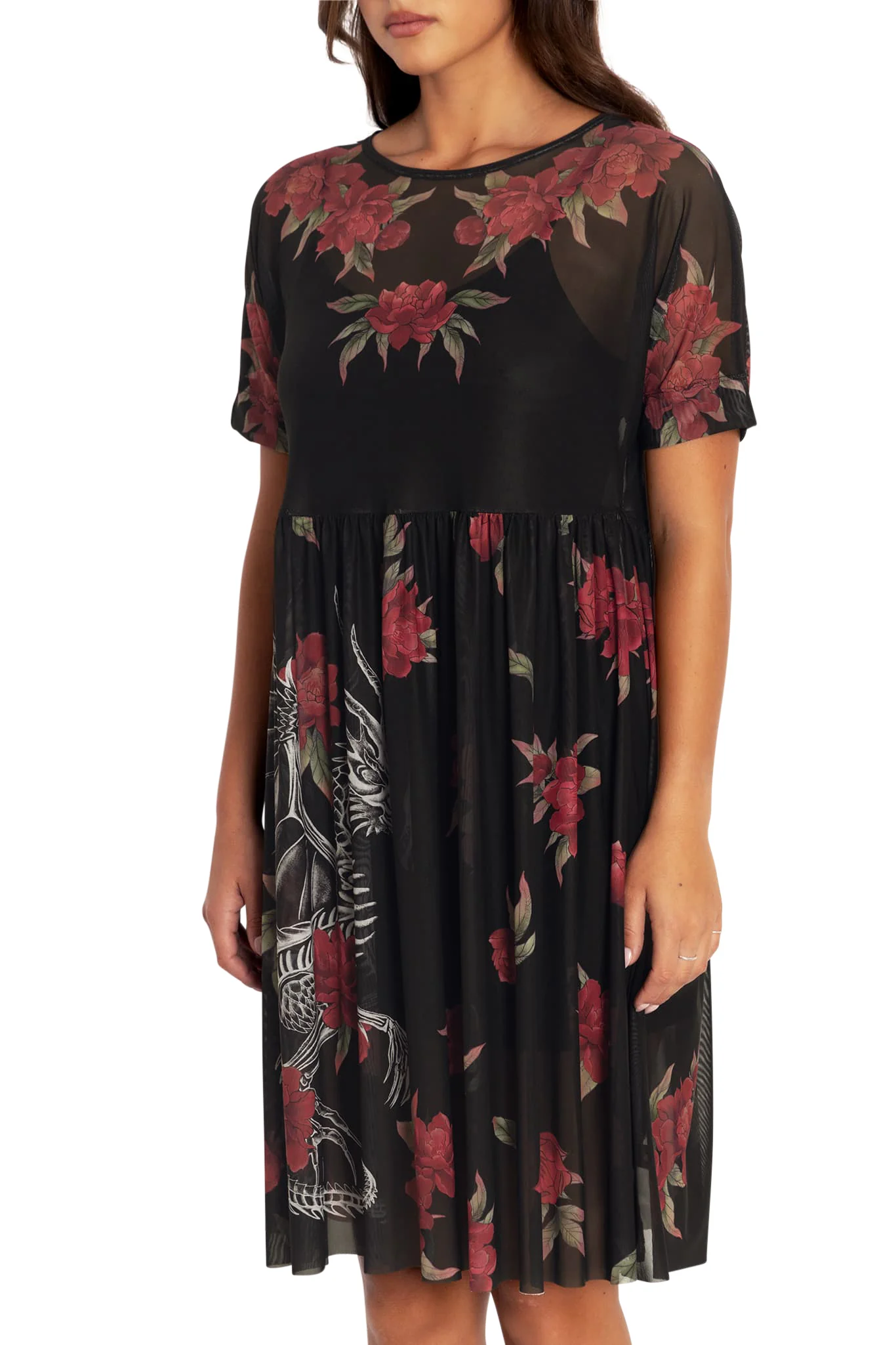 Skeletal Dragon Sheer Smock Dress - Image 3