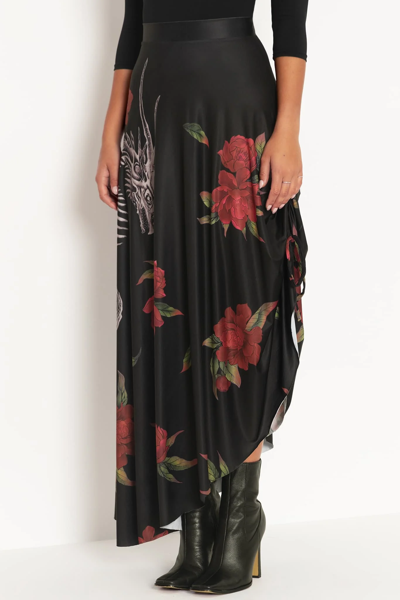 Skeletal Dragon Strung Side Maxi Skirt - Image 4