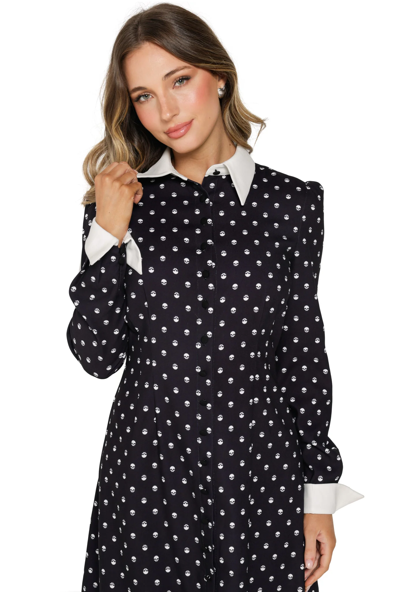 Skully Dot Long Sleeve Dress - Image 8