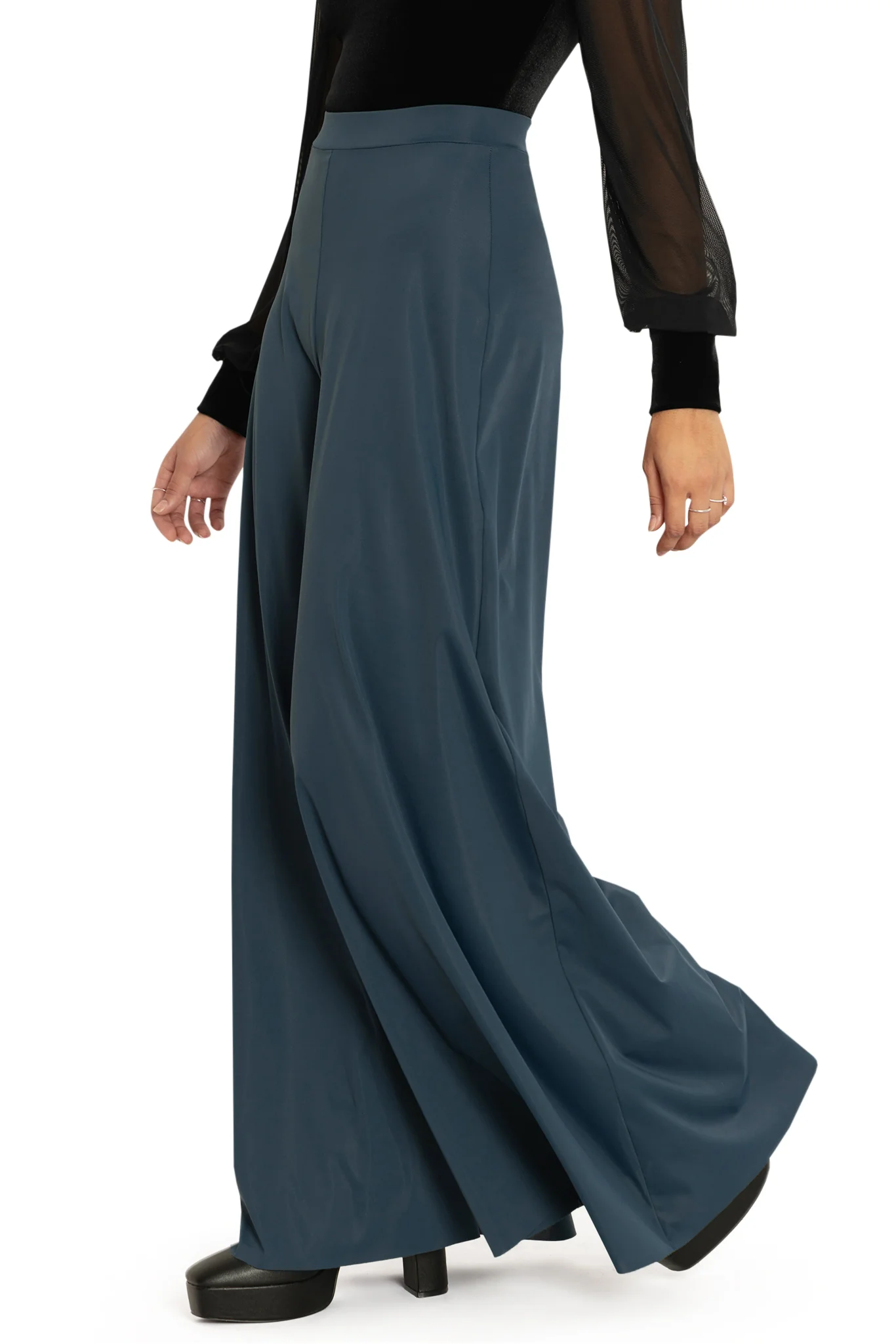 Sleek Teal Palazzo Pants - Image 3
