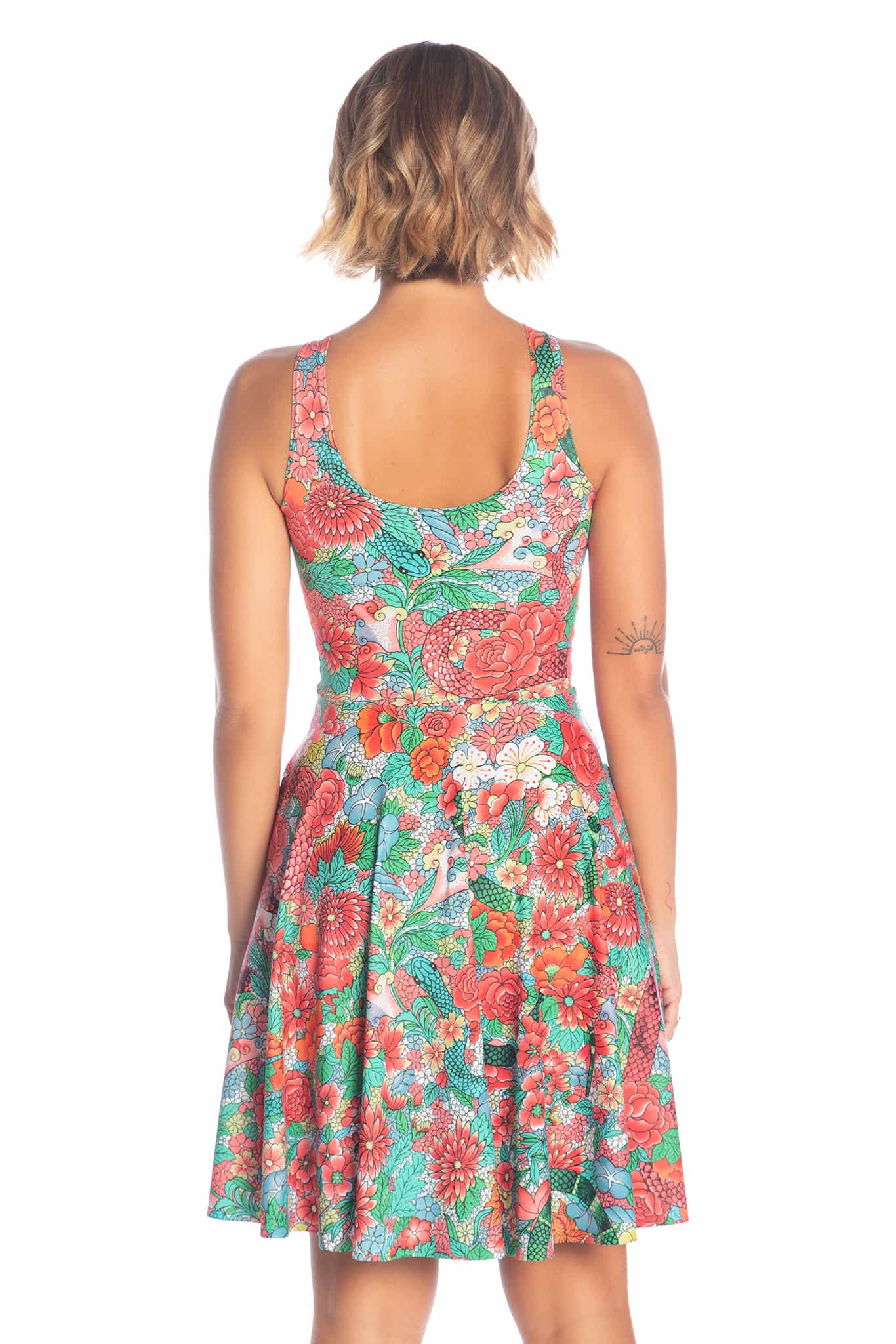 Snakebite Blossoms Reversible Longline Skater Dress - Image 2
