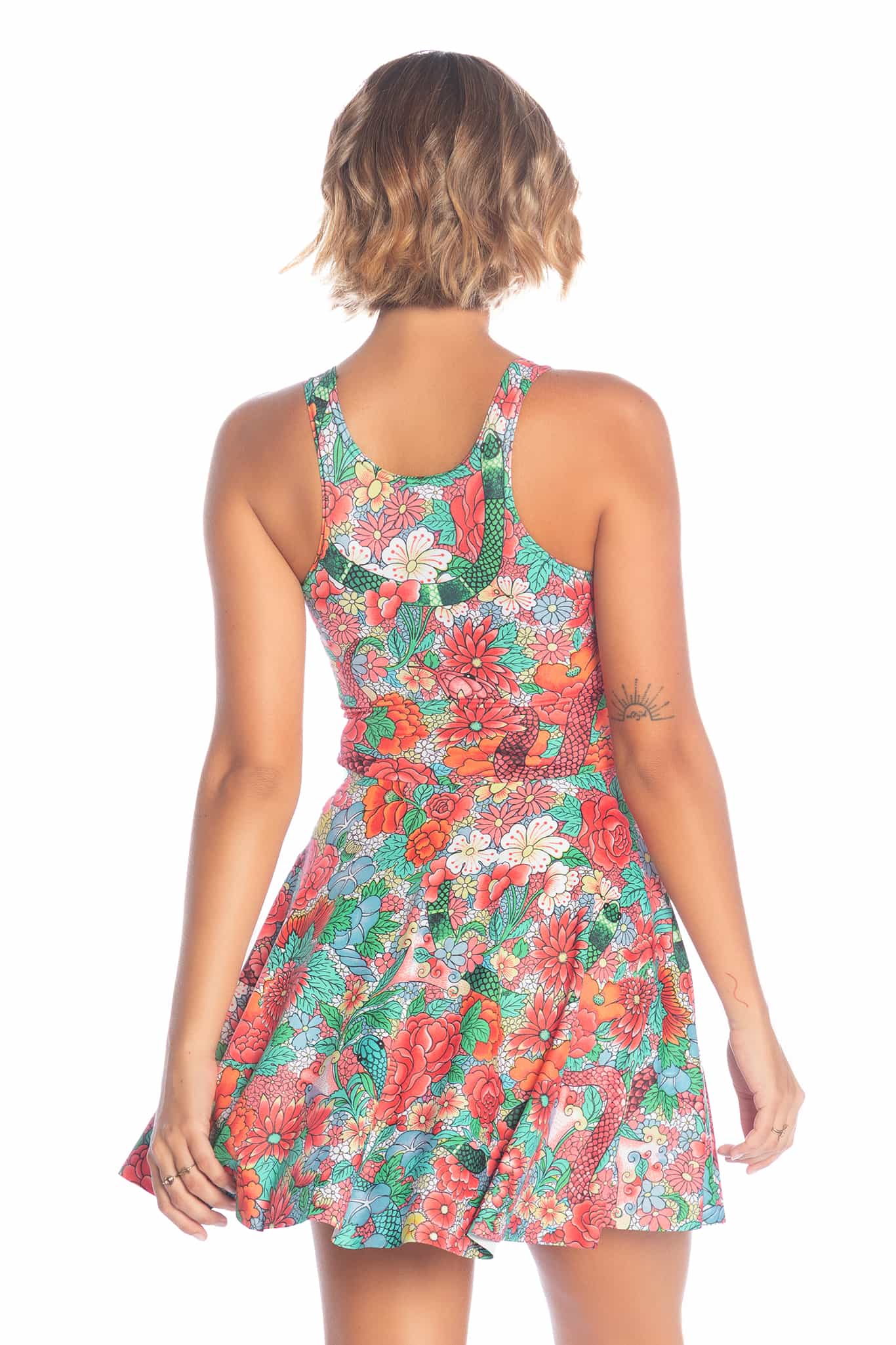 Snakebite Blossoms Reversible Skater Dress - Image 5