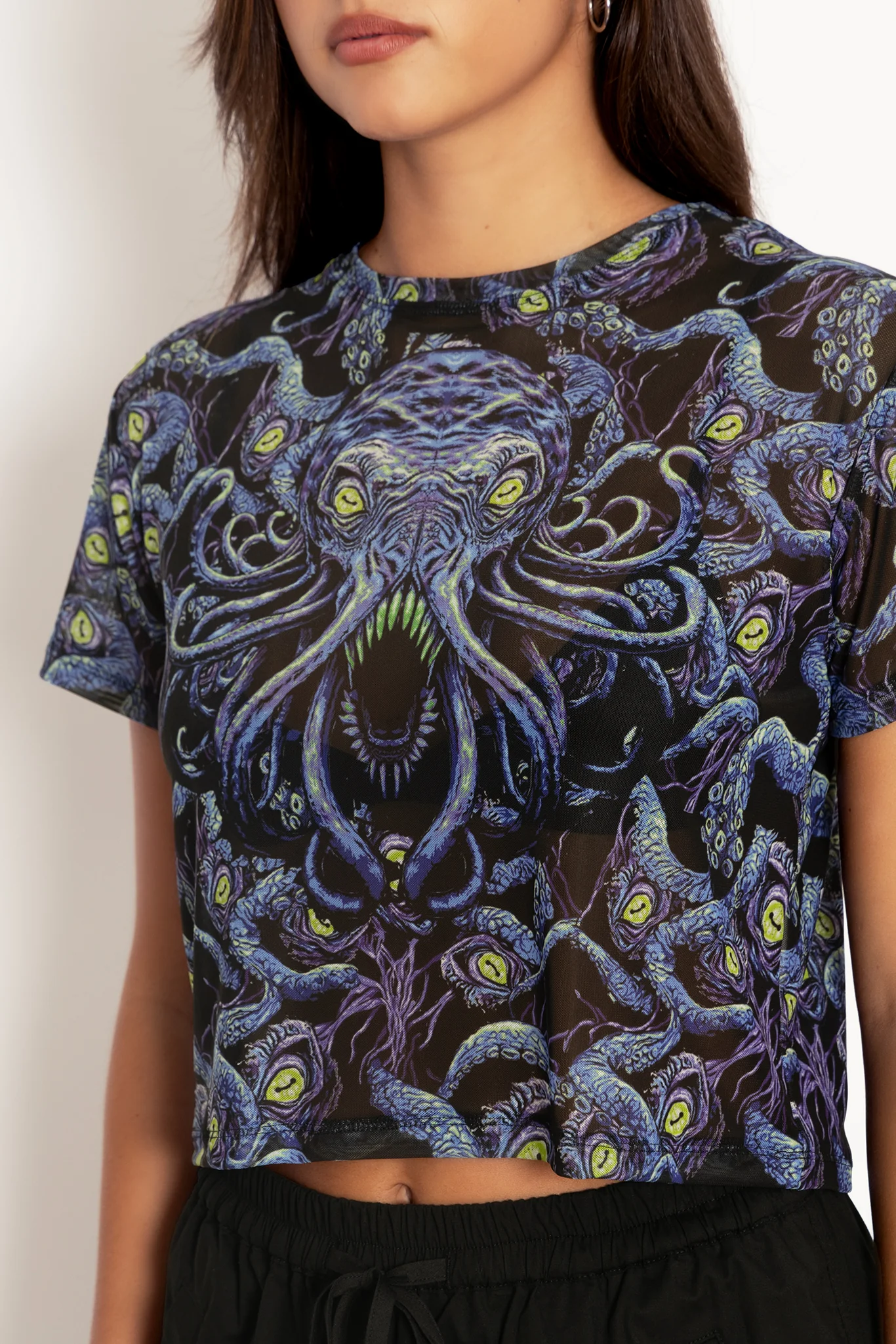 Space Cthulhu Sheer Cropped Tee - Image 3