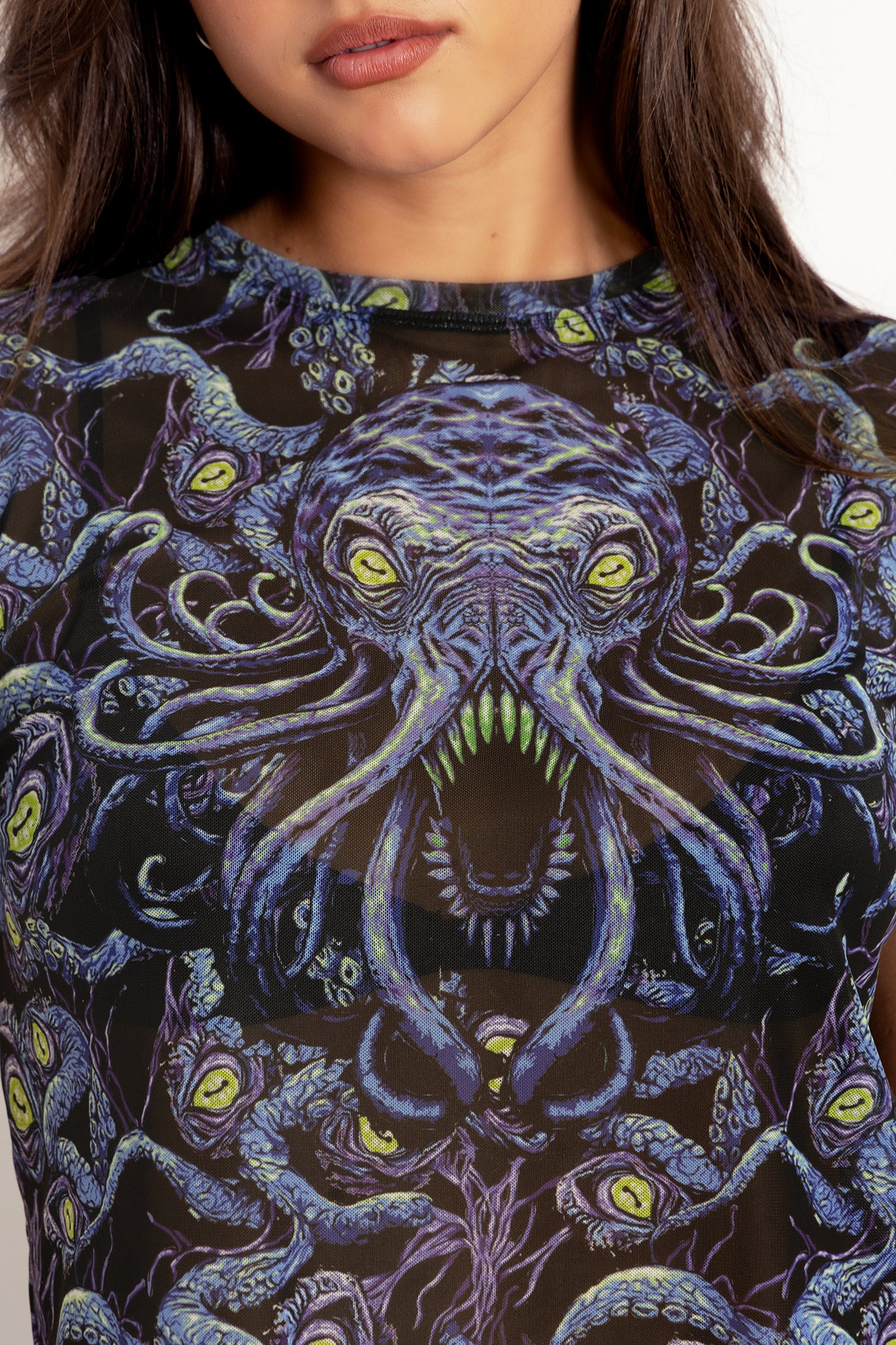Space Cthulhu Sheer Cropped Tee - Image 4