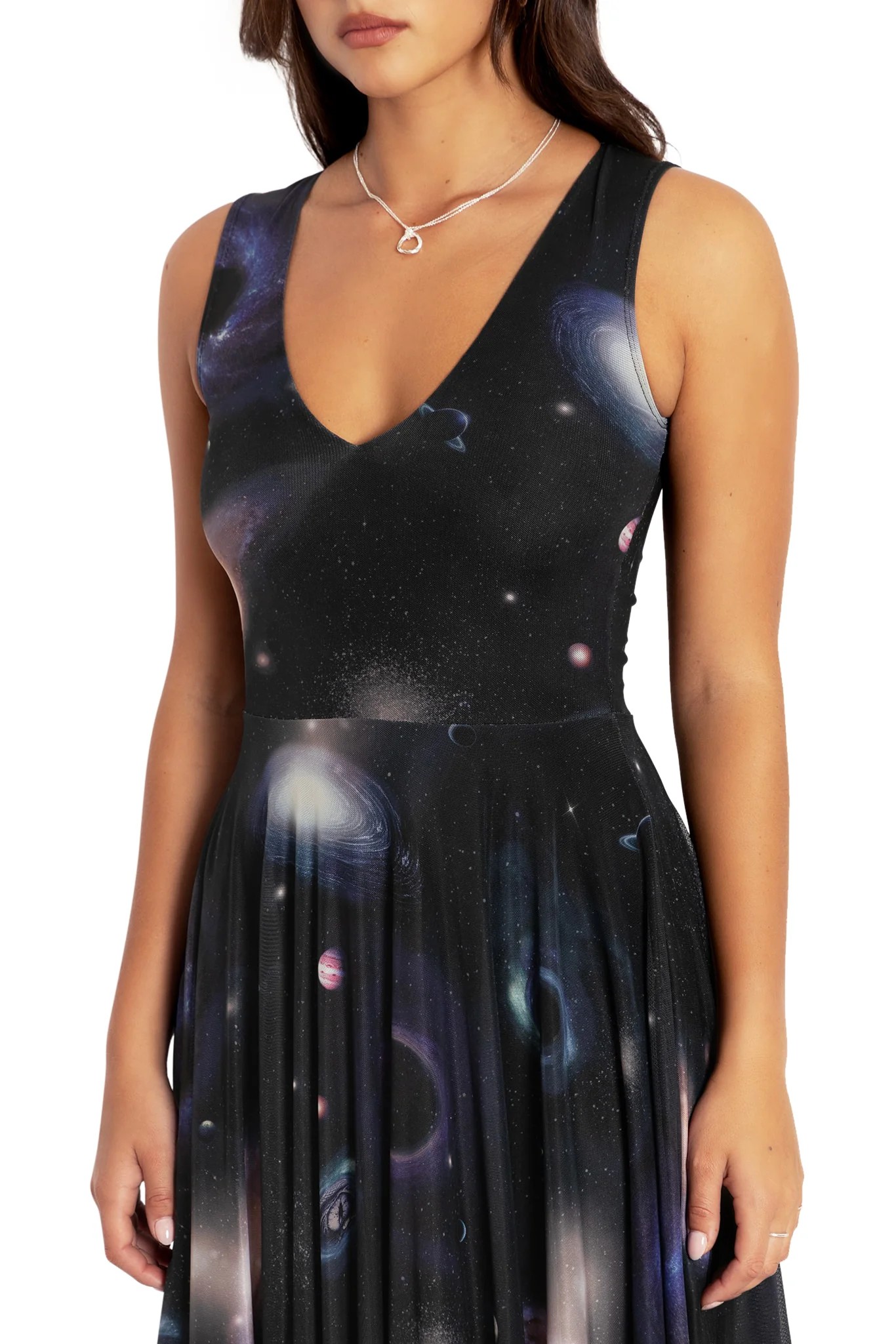 Space Portals V Neck Handkerchief Dress - Image 3