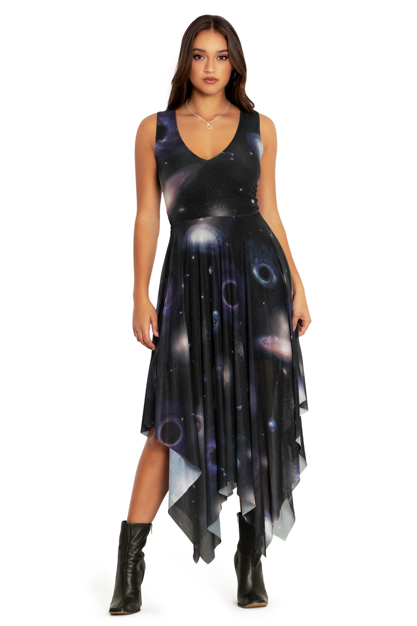 Space Portals V Neck Handkerchief Dress - Image 6