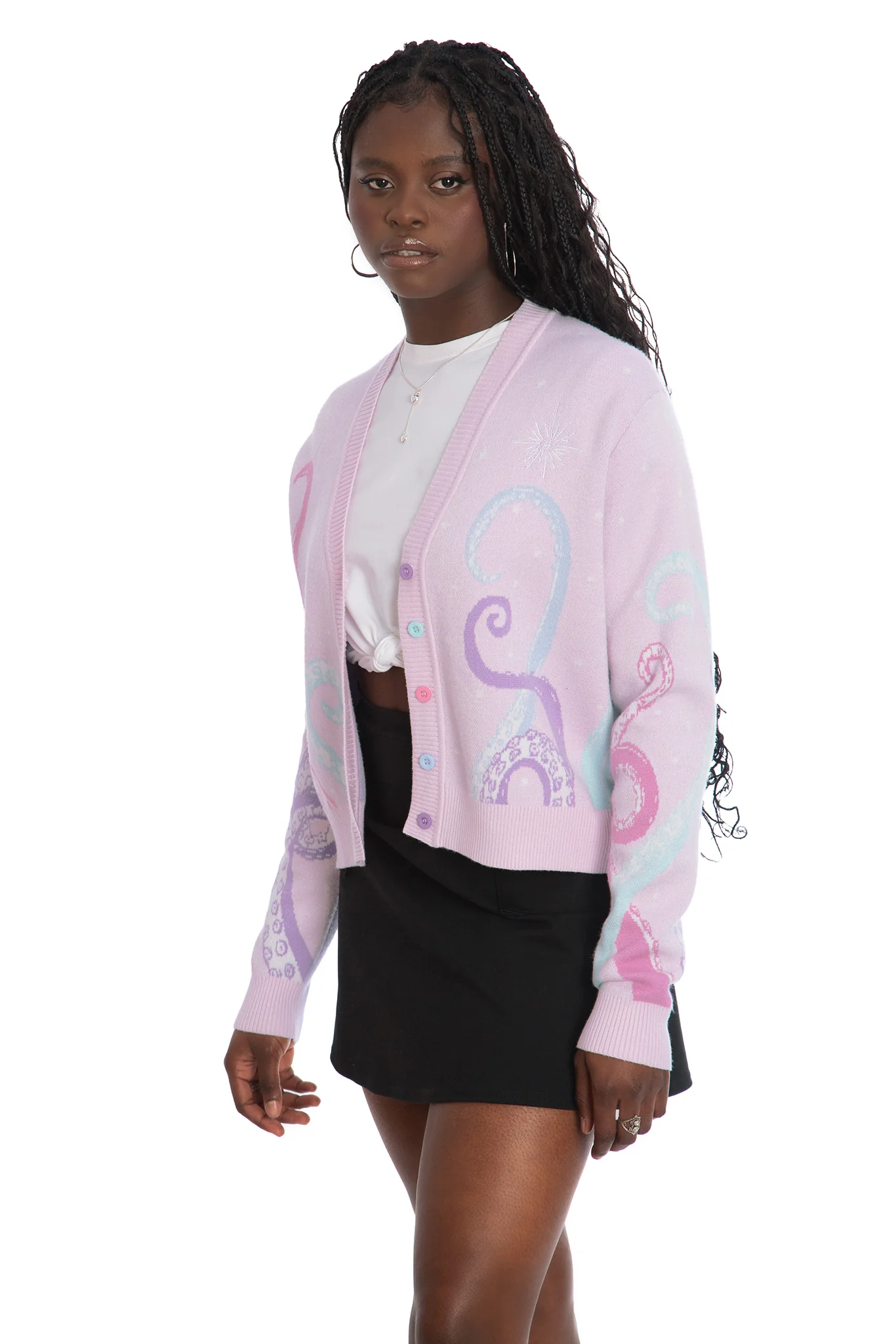 Space Tentacles Pastel Cropped Cardigan - Image 5