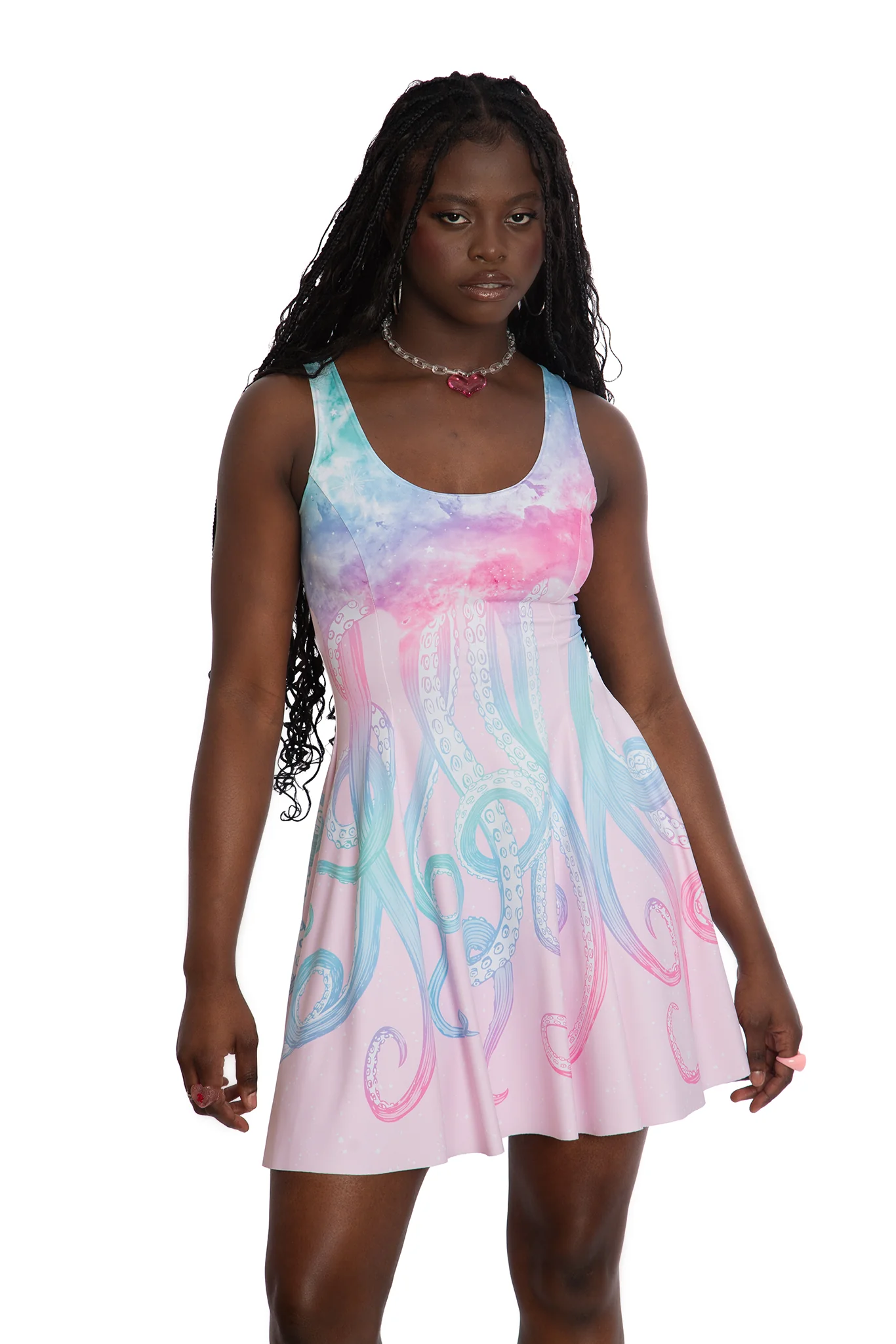 Space Tentacles Pastel Evil Skater Dress - Image 6