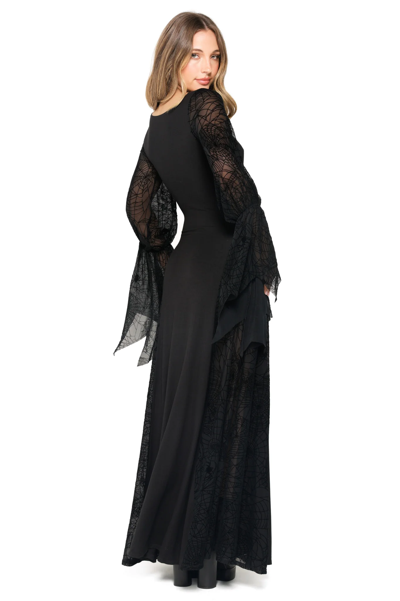 Spider Web Mesh Maxi Dress - Image 4