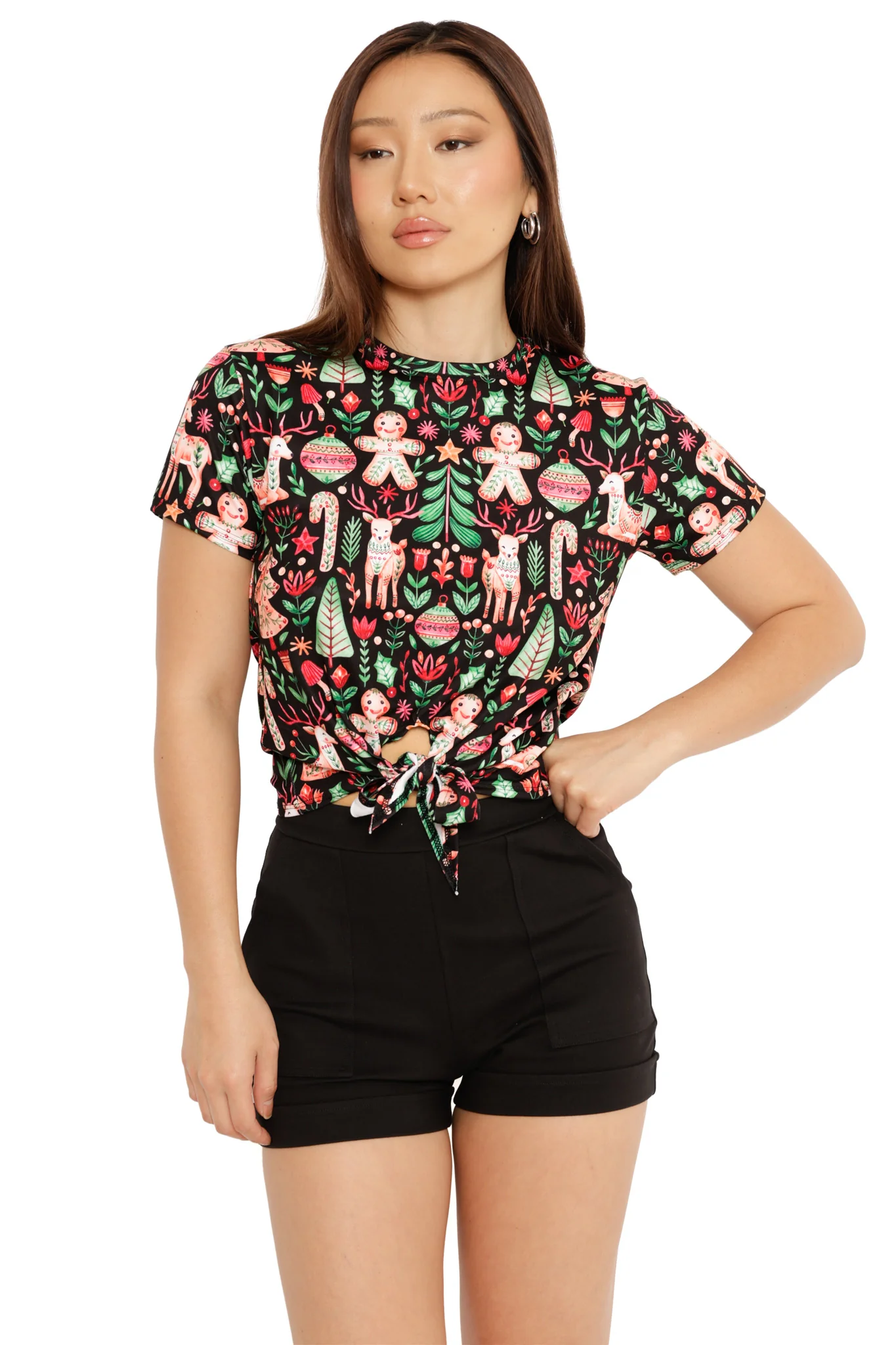 Spruced Up Tie Front Tee - Image 5