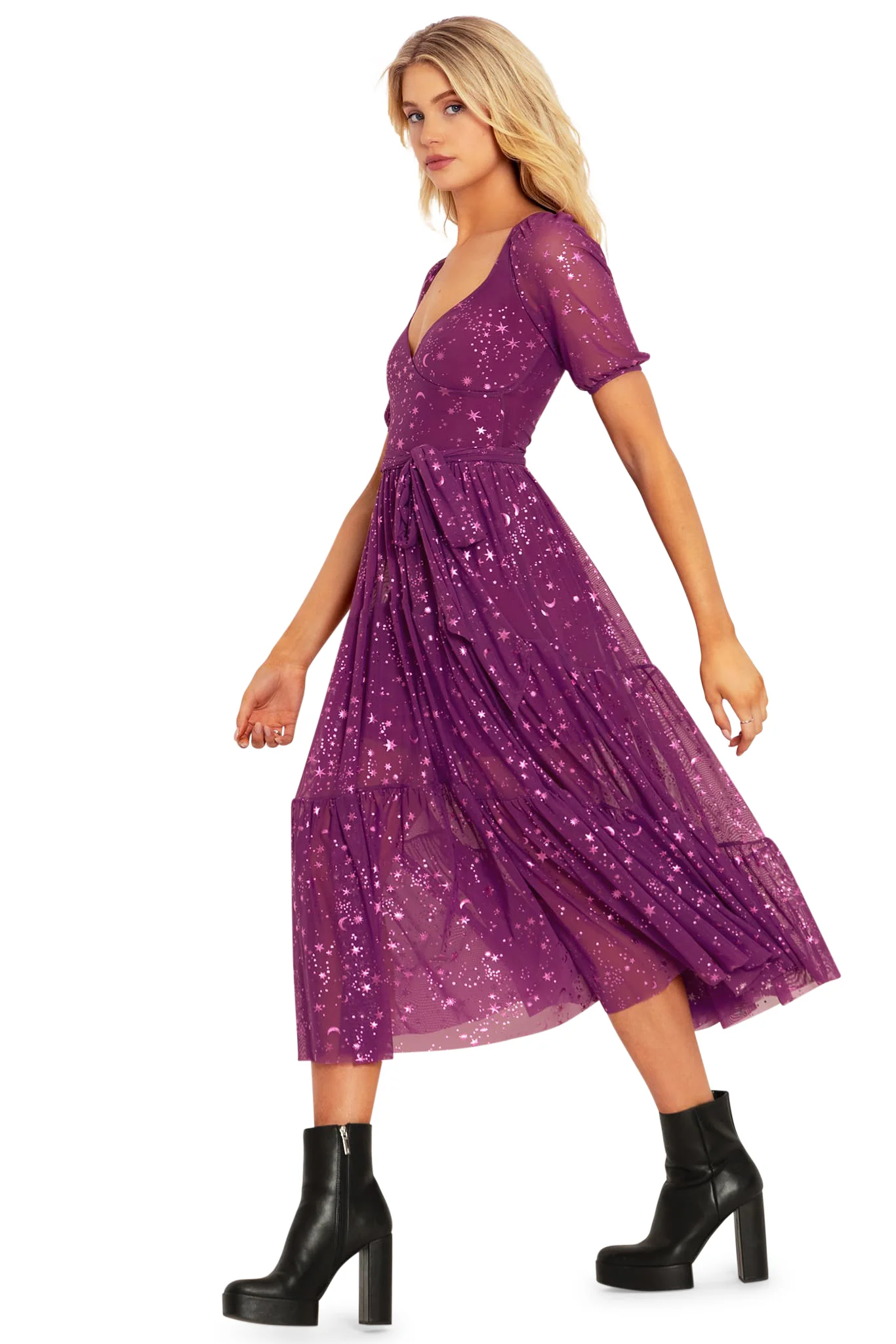 Stardom Pink Wrap Midaxi Dress - Image 5