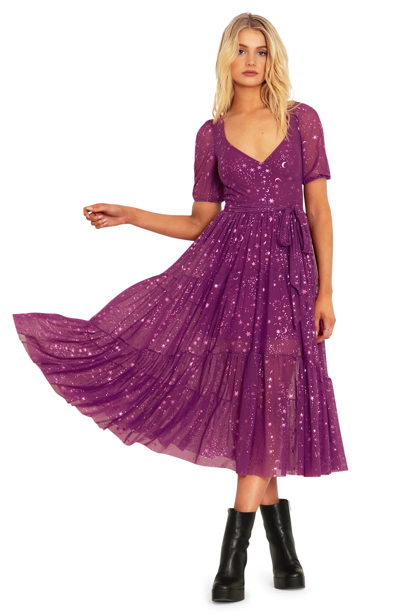 Stardom Pink Wrap Midaxi Dress - Image 6